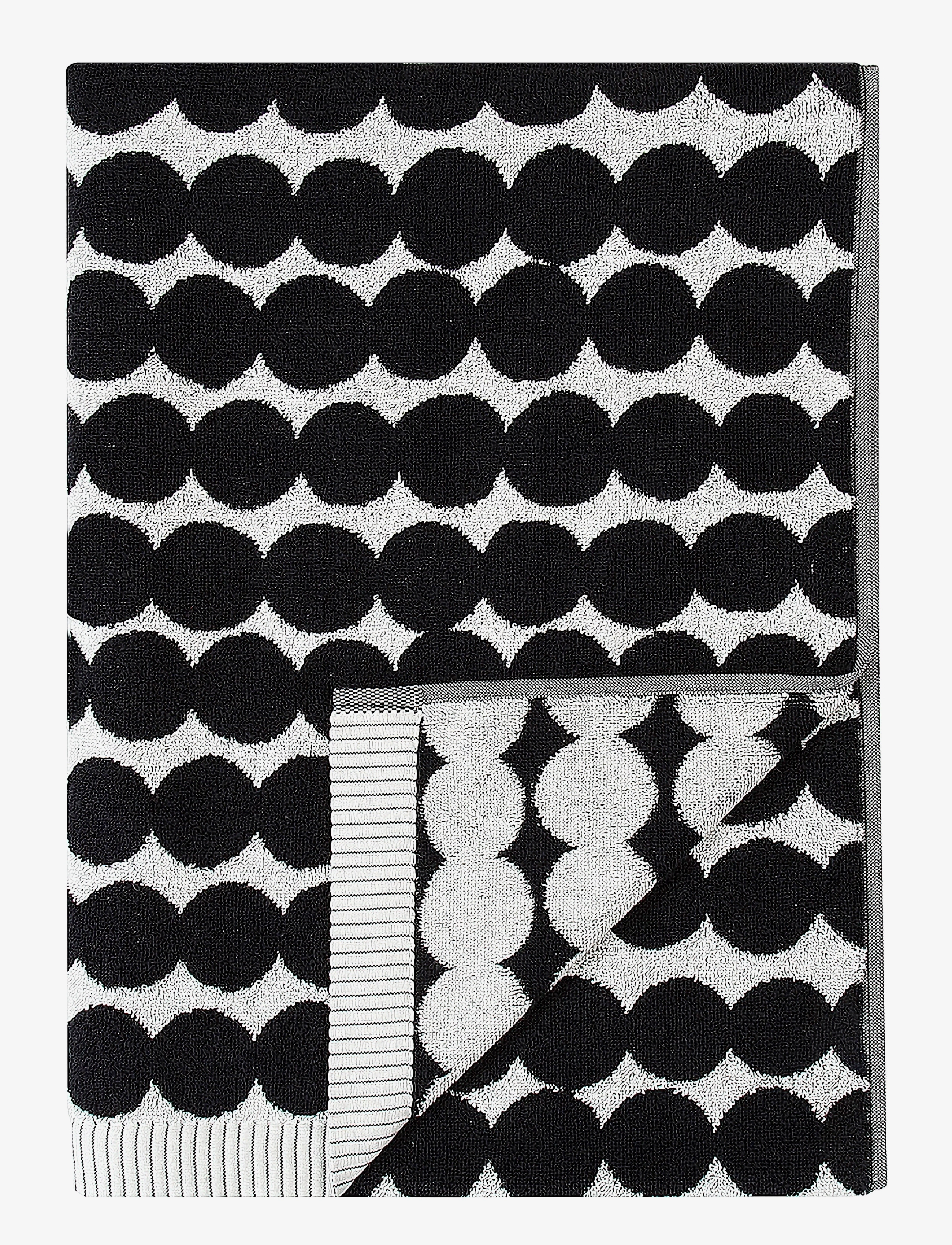 Marimekko Home RÄSYMATTO BATH TOWEL 70X150 CM - Baderomstekstiler - WHITE, BLACK / black