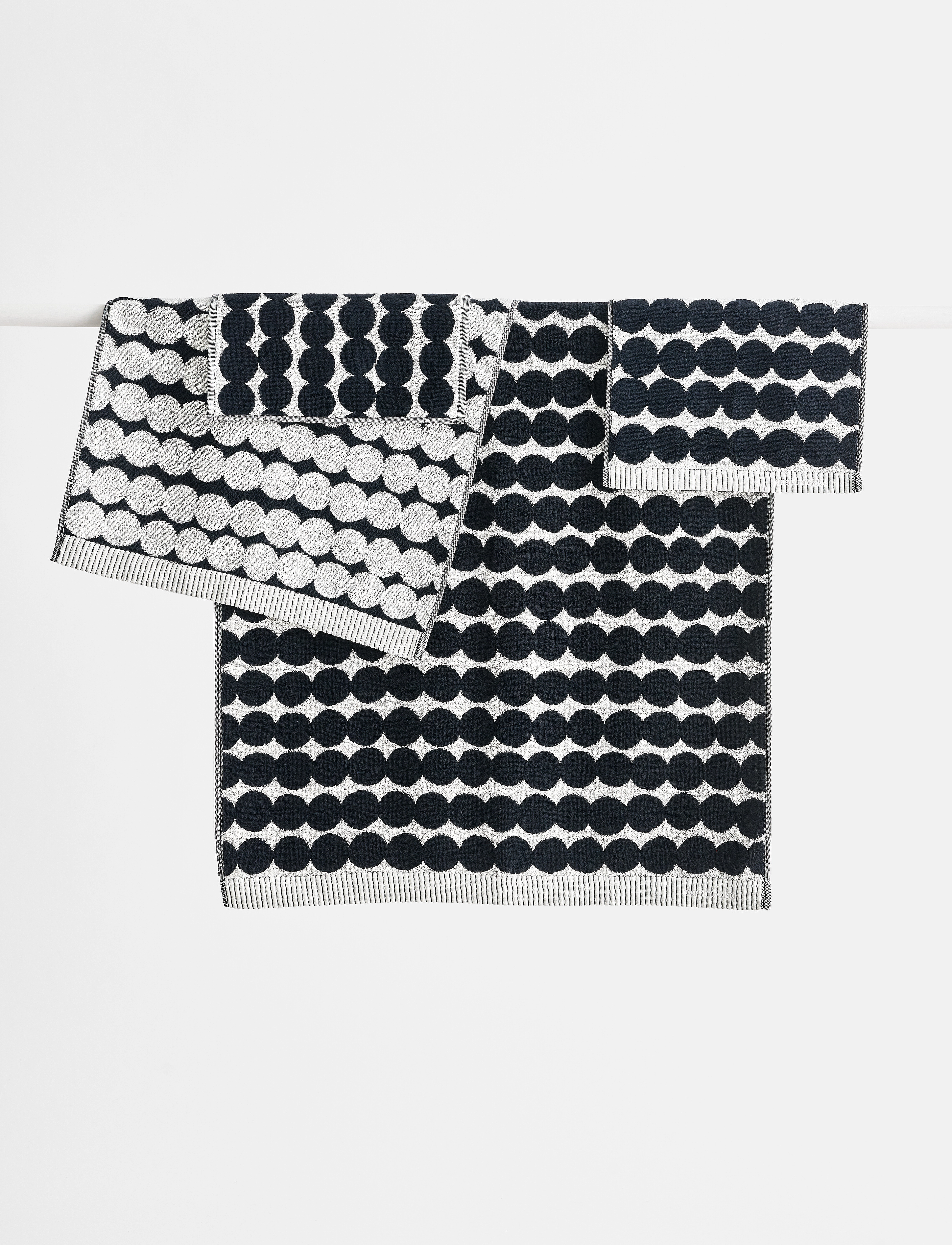 Marimekko Home Räsymatto Guest Towel 30X50, 30X50 cm, Black, Håndklæder & Badehåndklæder > Gæstehåndklæder, Unisex
