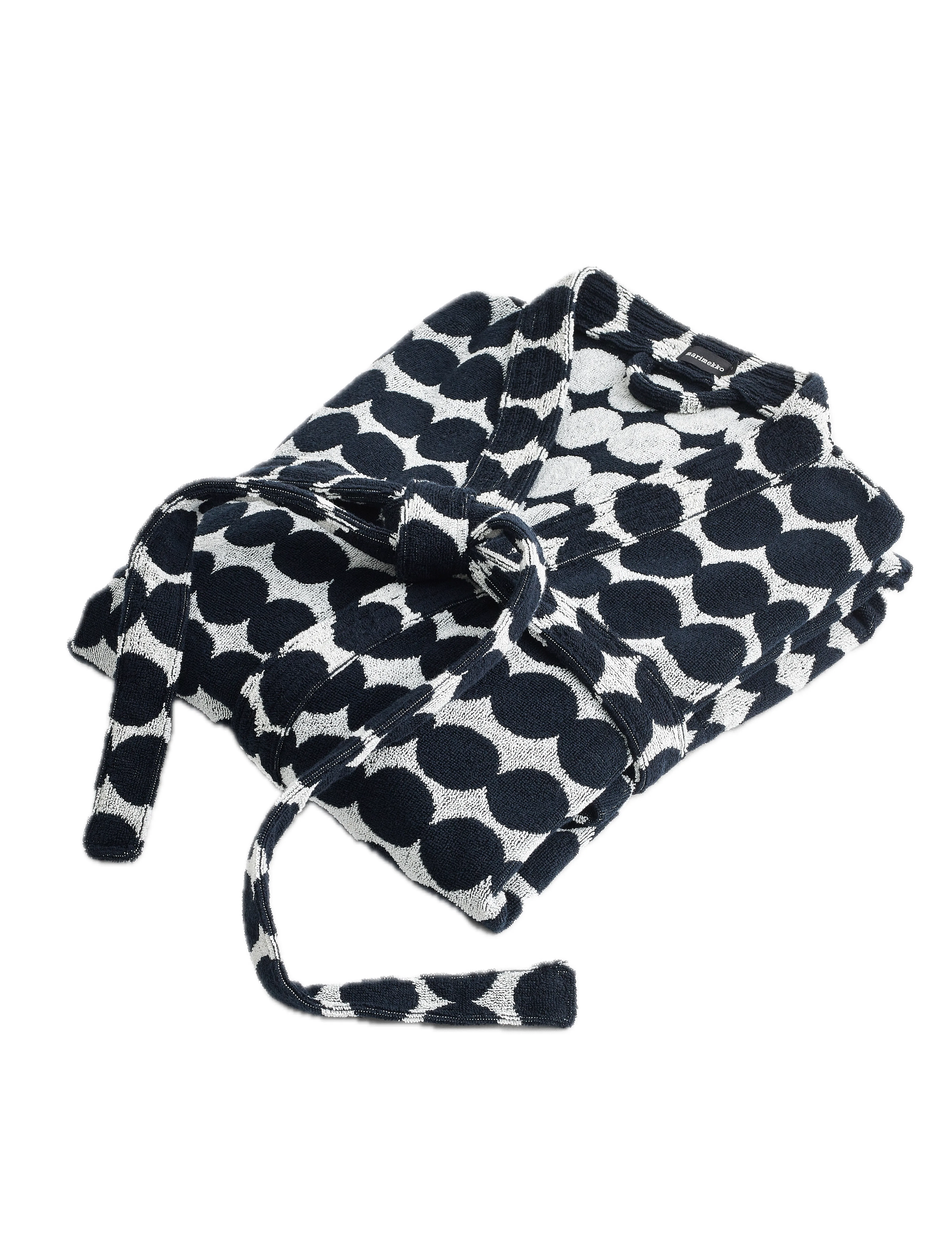 Marimekko Home Räsymatto Bath Robe, M, Black, Tekstiler Til Badeværelset > Badekåber, Unisex