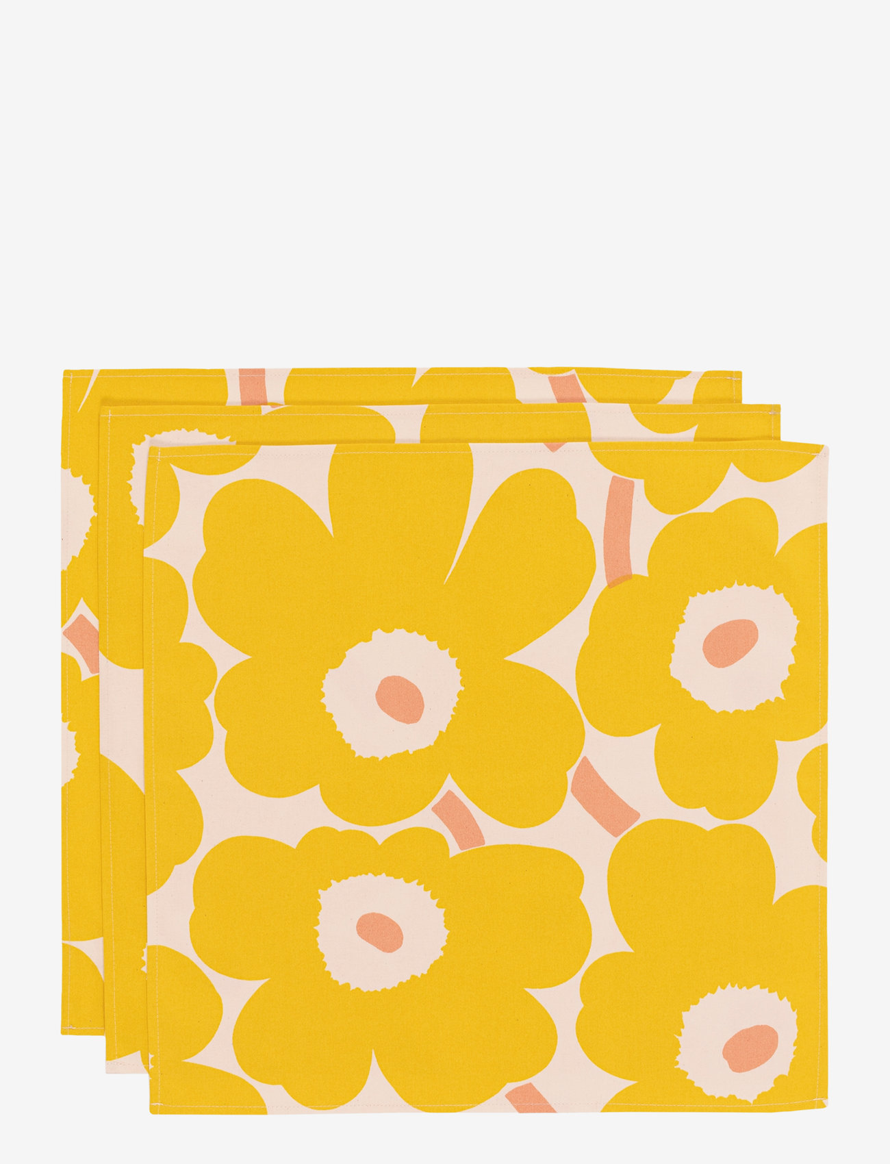 Marimekko Home - PIENI UNIKKO NAPKIN 3 PCS - linen- & cotton napkins - cotton, yellow, pink - 0