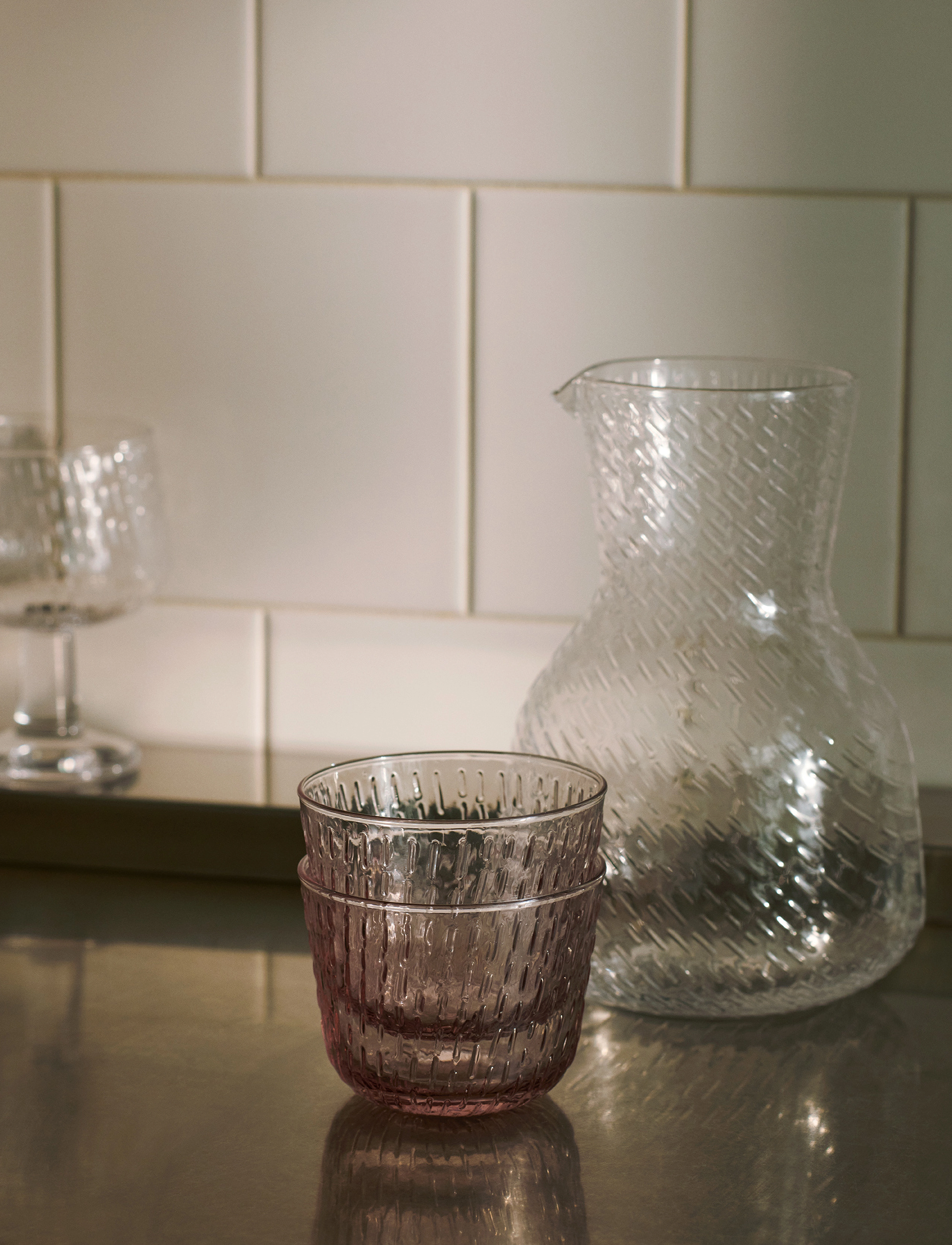 Marimekko Home Syksy Tumbler 2 Dl Pcs, 20 CL, Glass, Rosa - Drinking Homeware