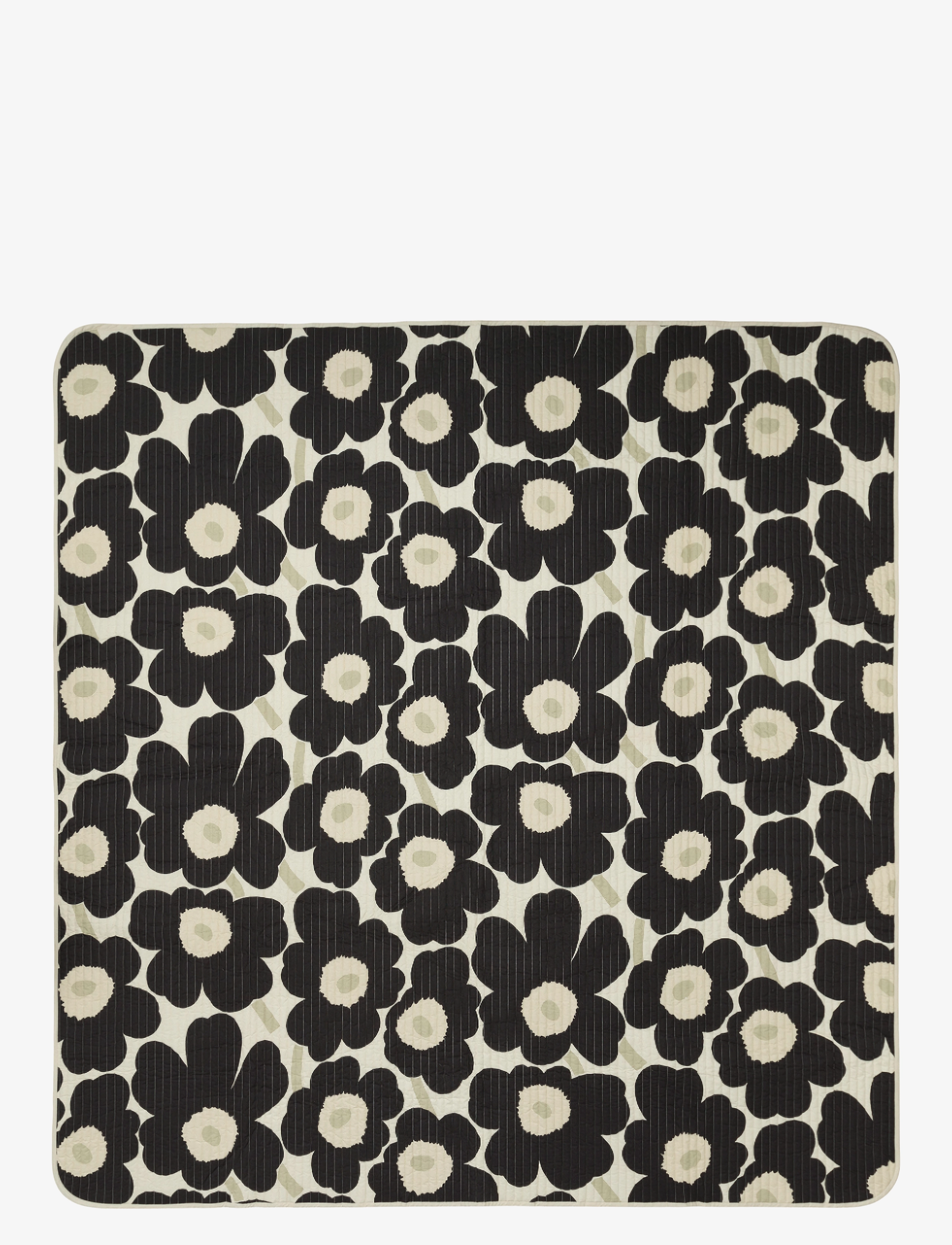 Marimekko Home Unikko Bedspread 260X260 Cm, Sengetæppe, Sort, Str: 260X260CM