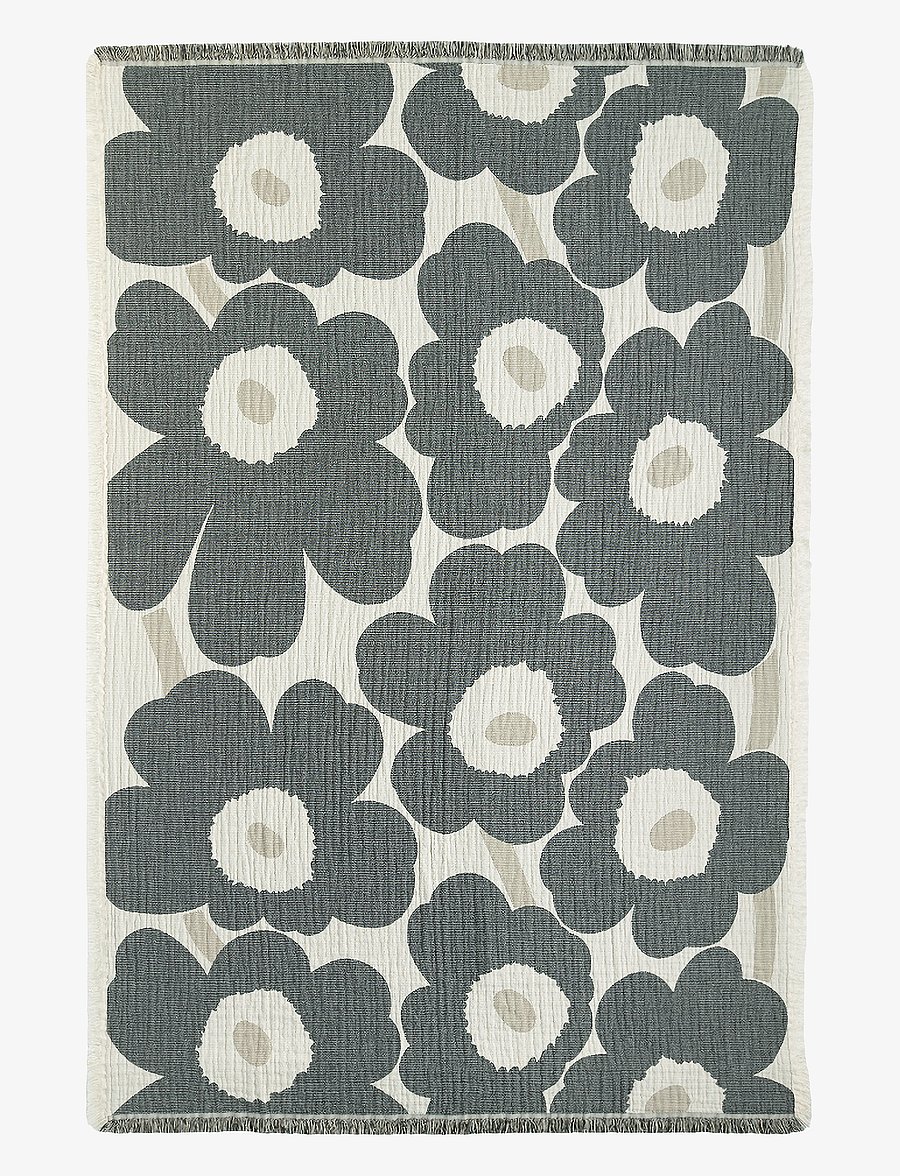 Marimekko Home - UNIKKO JACQUARD THROW 150X220 - decken - off white, charcoal, sand - 0