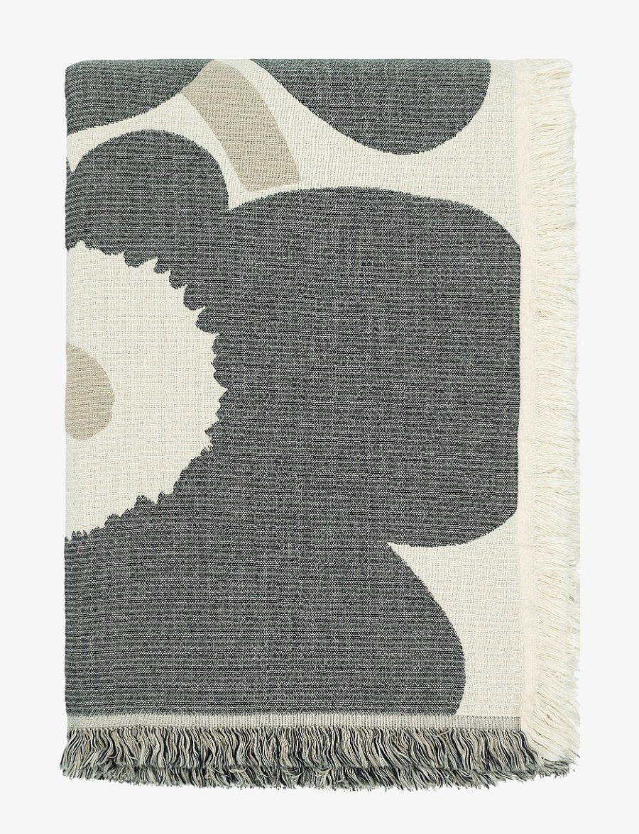 Marimekko Home - UNIKKO JACQUARD THROW 150X220 - decken - off white, charcoal, sand - 1