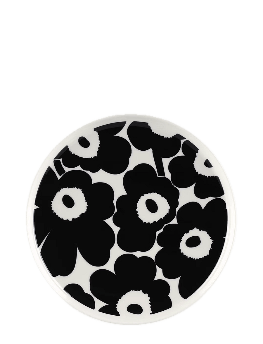 Marimekko Home - UNIKKO PLATE 25 CM - praetaldrikud - white, black - 0