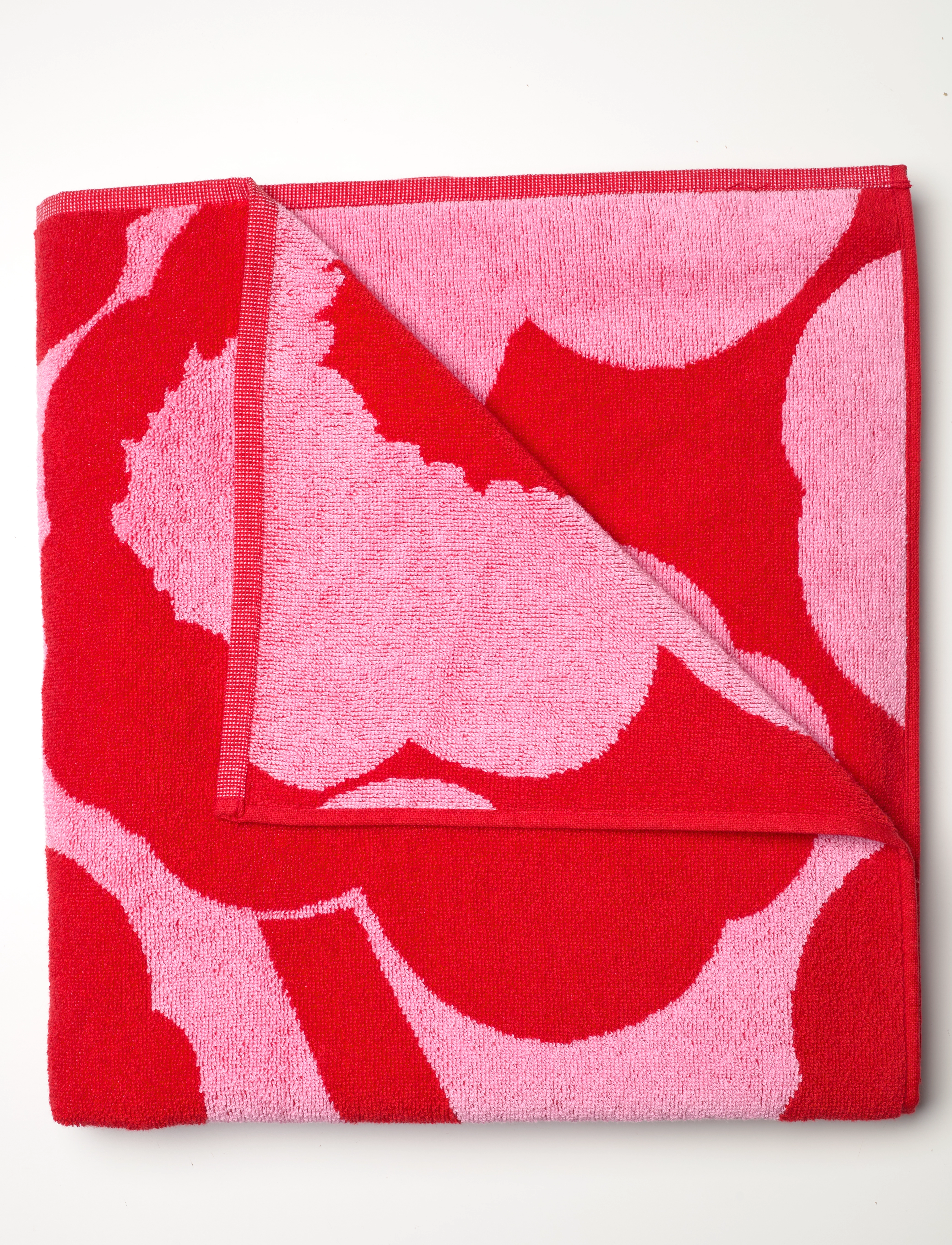Marimekko Home Unikko Bath Towel 70X150 Cm, Bath Håndklæde, Rød, Str: 70X150CM