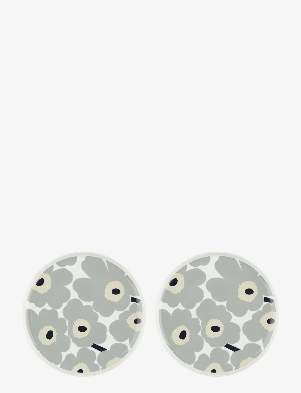 Marimekko Home - UNIKKO PLATE 25 CM 2 PCS - frühstücksteller - white, lt.grey, sand, dk.blue - 0