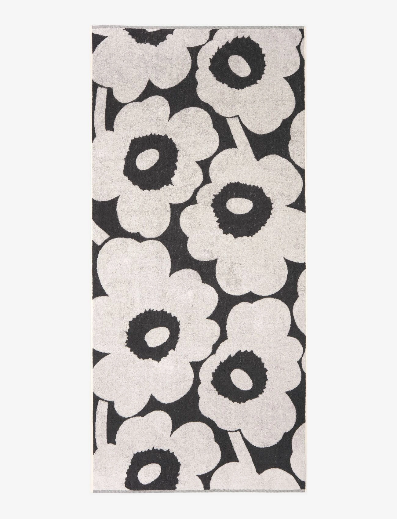 Marimekko Home - UNIKKO BATH TOWEL 70X150CM - bath towels - charcoal, off white - 1