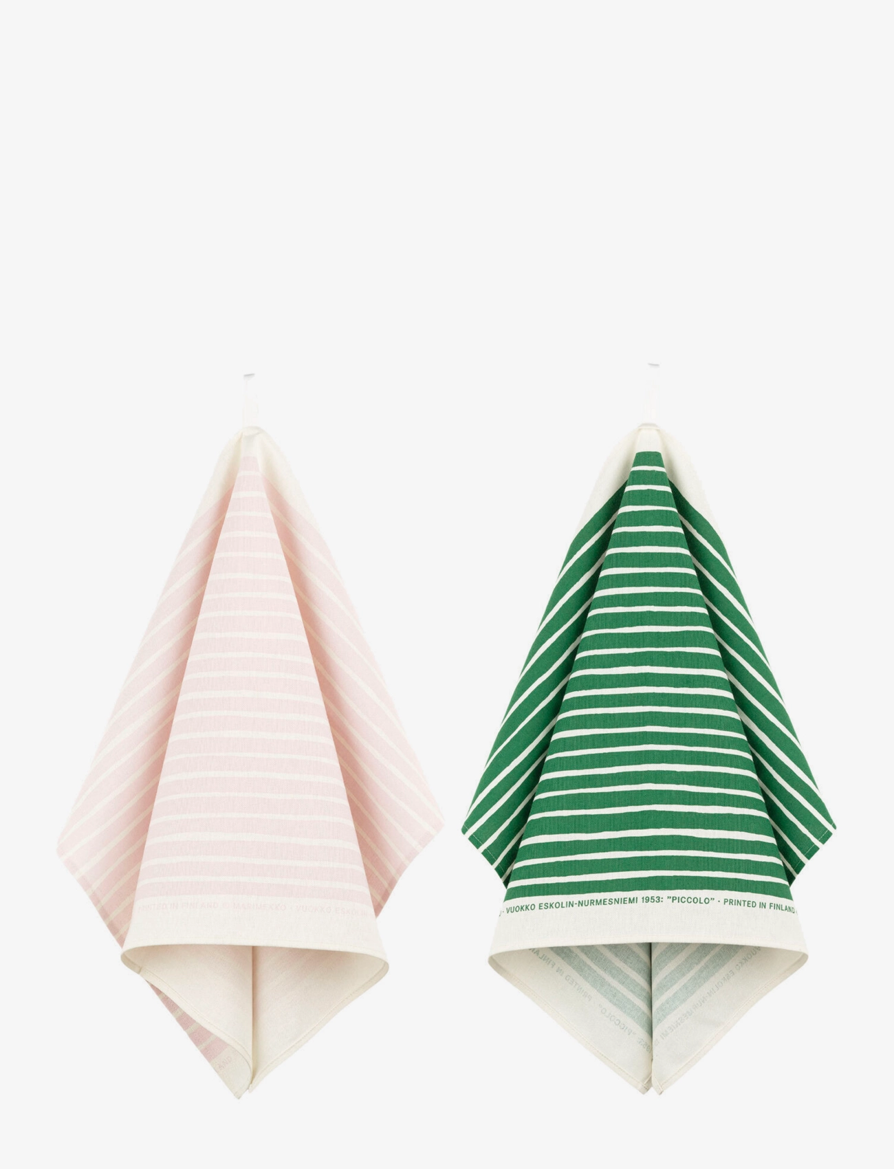 Marimekko Home PICCOLO TEA TOWEL 2 PCS 43X70 - Kitchen textiles - GREEN, PINK, WHITE / multi