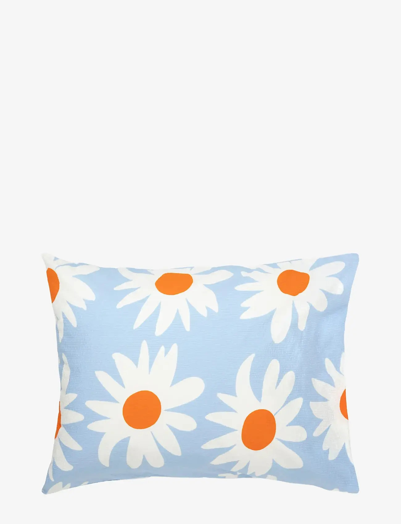 Marimekko Home - RAKASTAA EI RAKASTA PC 50X60 - kussenslopen - lt.blue, off white, orange - 1