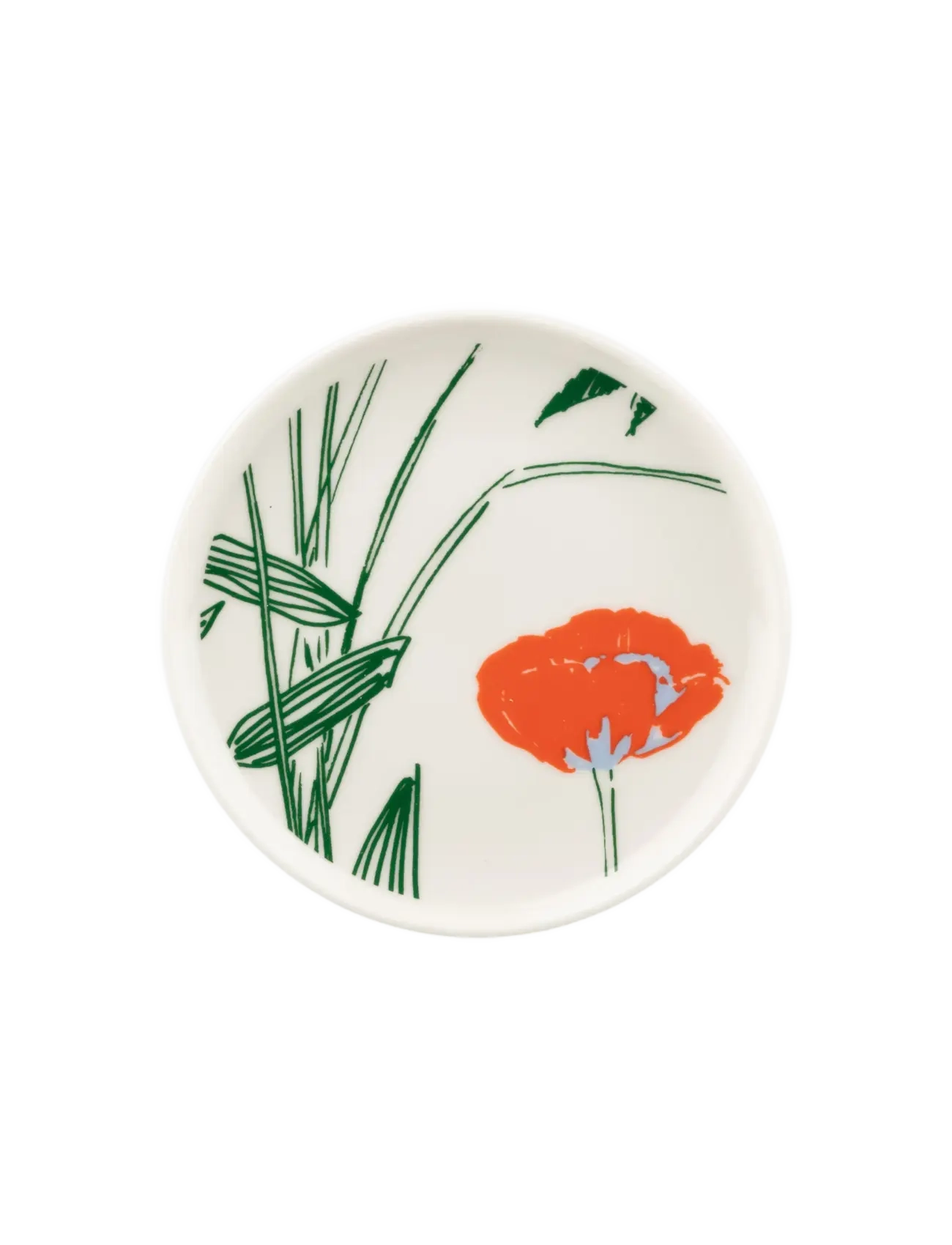 PUUTARHAKUTSUT PLATE 13,5 CM - WHITE, GREEN, ORANGE