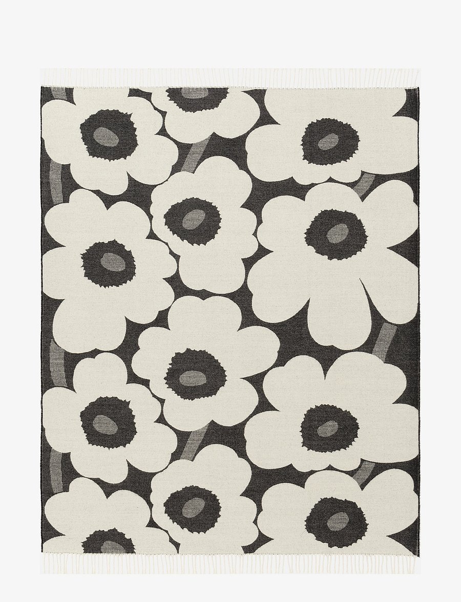 Marimekko Home - UNIKKO BLANKET 130X180 CM - blankets & throws - white, black - 1