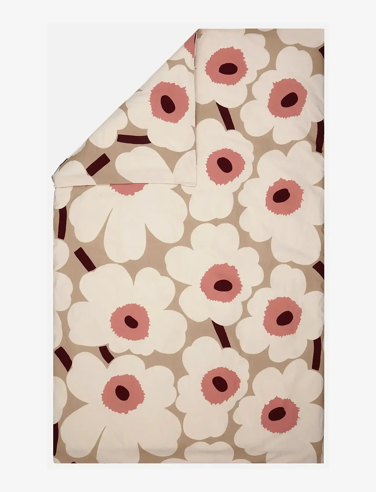 Marimekko Home - UNIKKO DC 135/140X200 CM - dynebetræk - beige, cotton, rose - 0