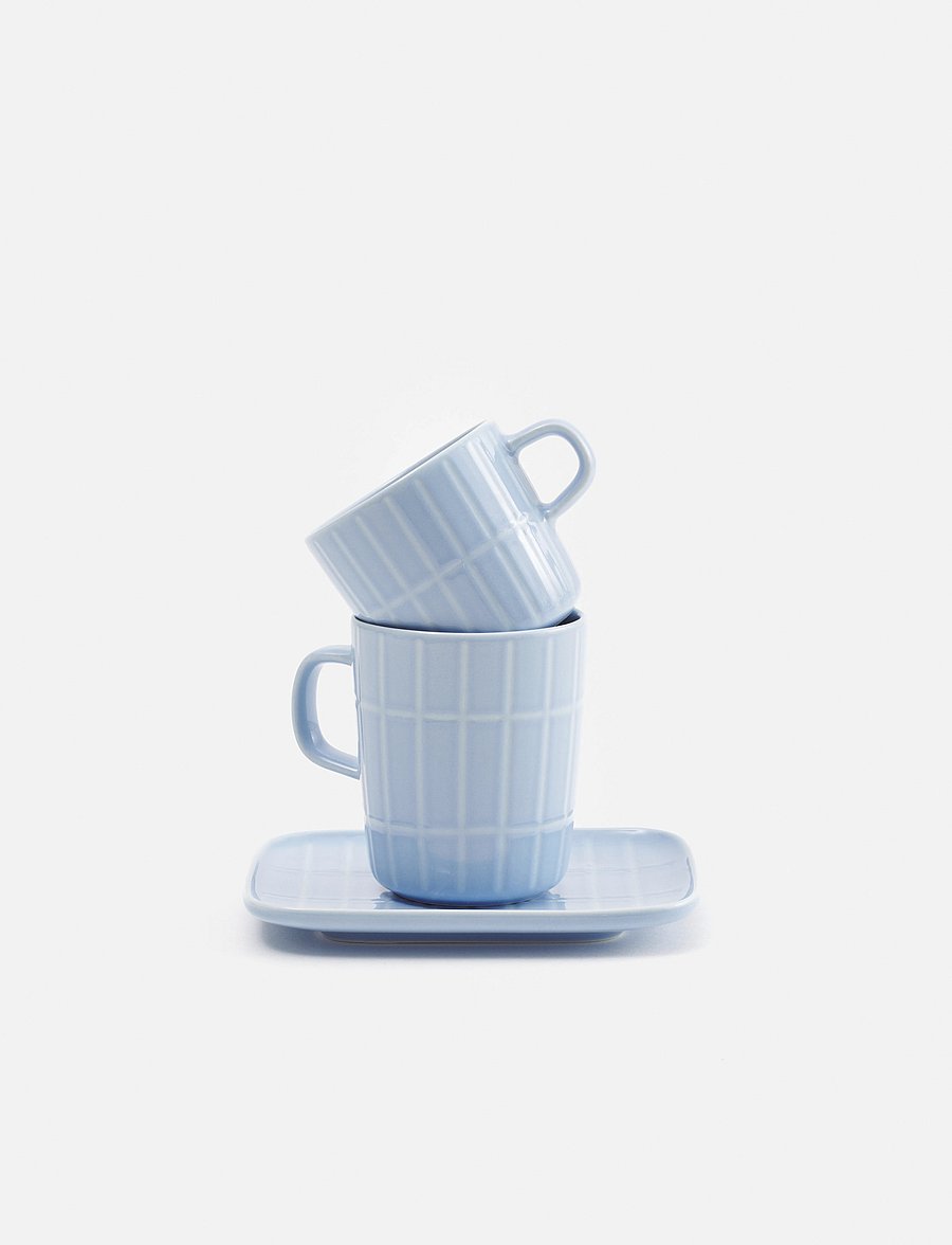 Marimekko Home - TIILISKIVI MUG 2,5 DL - kafijas krūzes - light blue, off white - 0