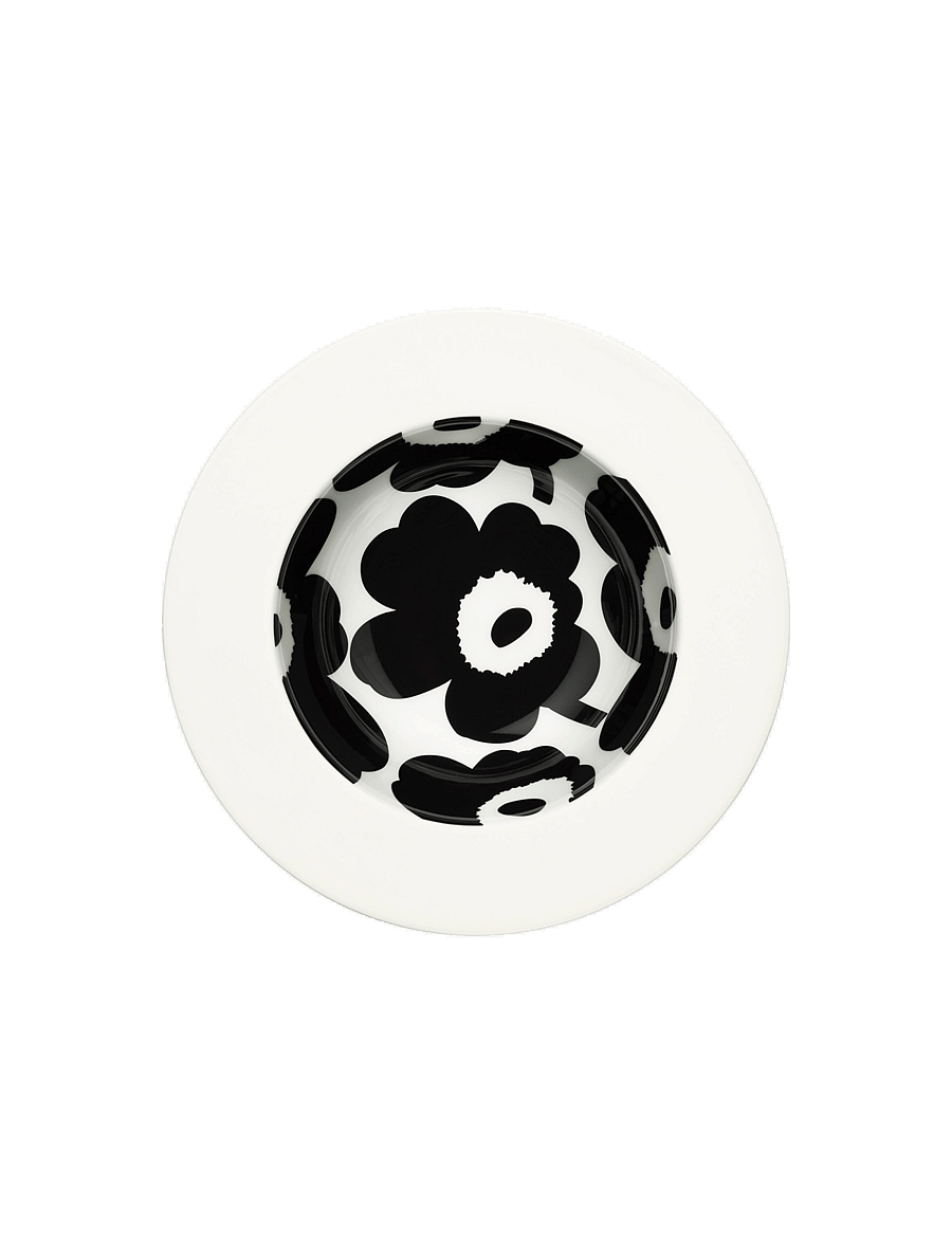 Marimekko Home - UNIKKO SYVÄ LAUTANEN 20 CM - pastas šķīvji - white, black - 0