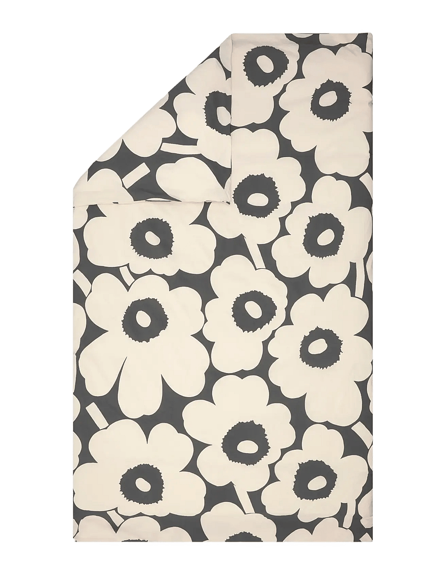 Marimekko Home - UNIKKO DC 135/140X200CM - bettbezüge - charcoal,off white - 0