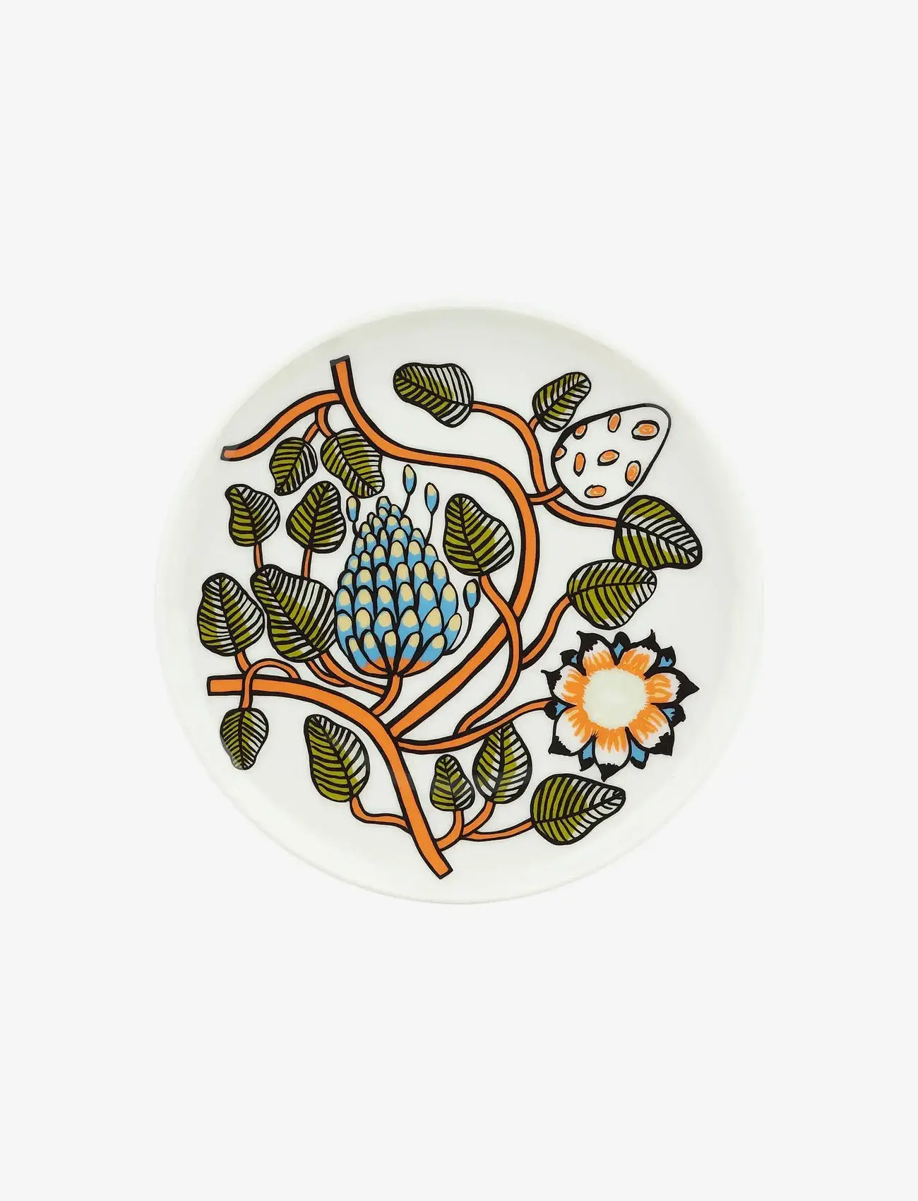Marimekko Home - TIARA PLATE 20 CM - white, warm orange, green - 0