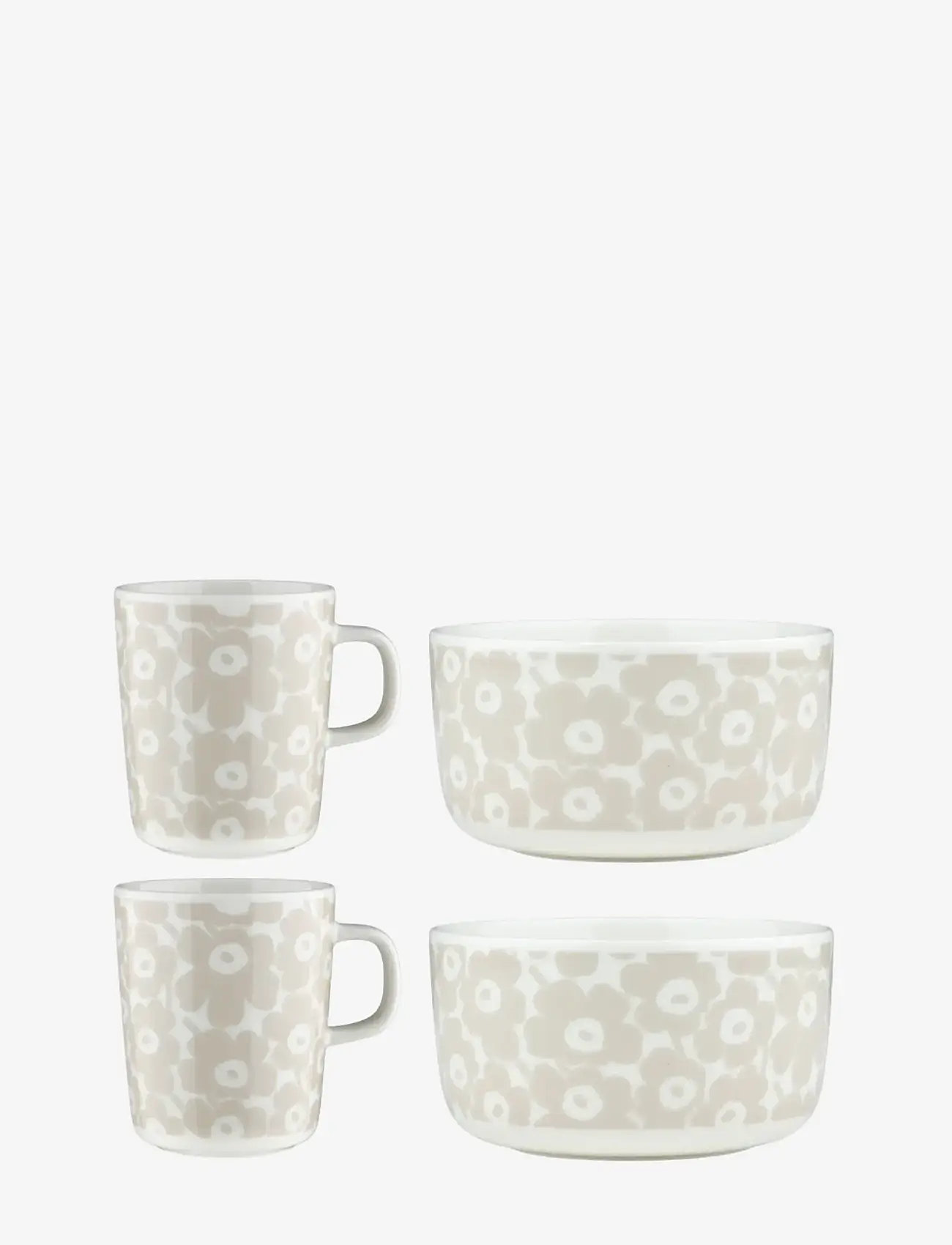 Marimekko Home - PIKKUINEN UNIKKO SET 2 Mugs + 2 Bowls - nach preis einkaufen - white, straw - 0