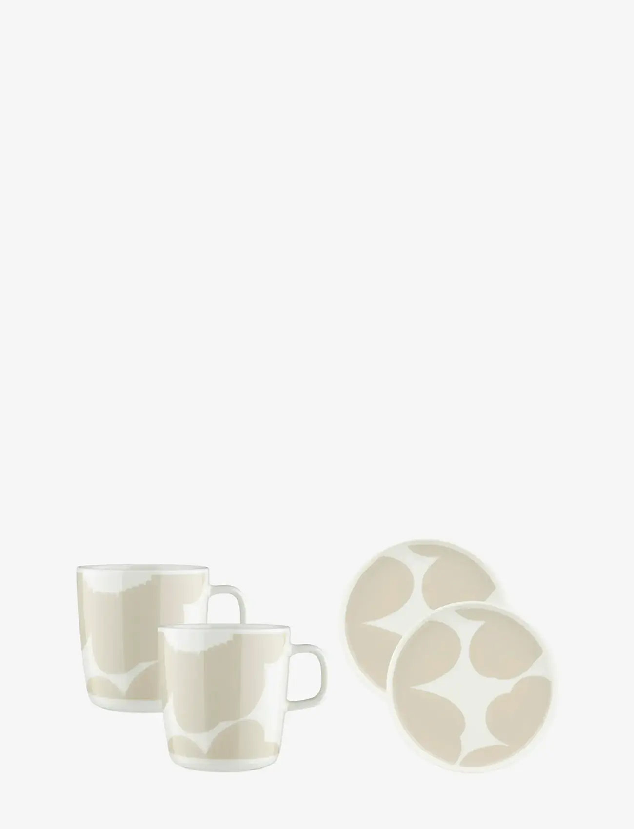 Marimekko Home - ISO UNIKKO MUG 4DL+PLATE 4 PCS - teetassid - white, straw - 0