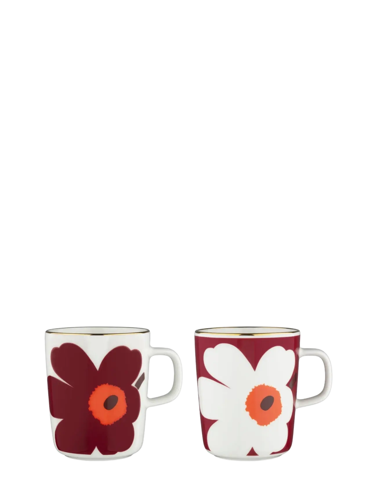 MARIMEKKO Einrichtung Juhla Unikko Mug 2,5 Dl 2 Pcs Burgundy - 25 CL - Unisex