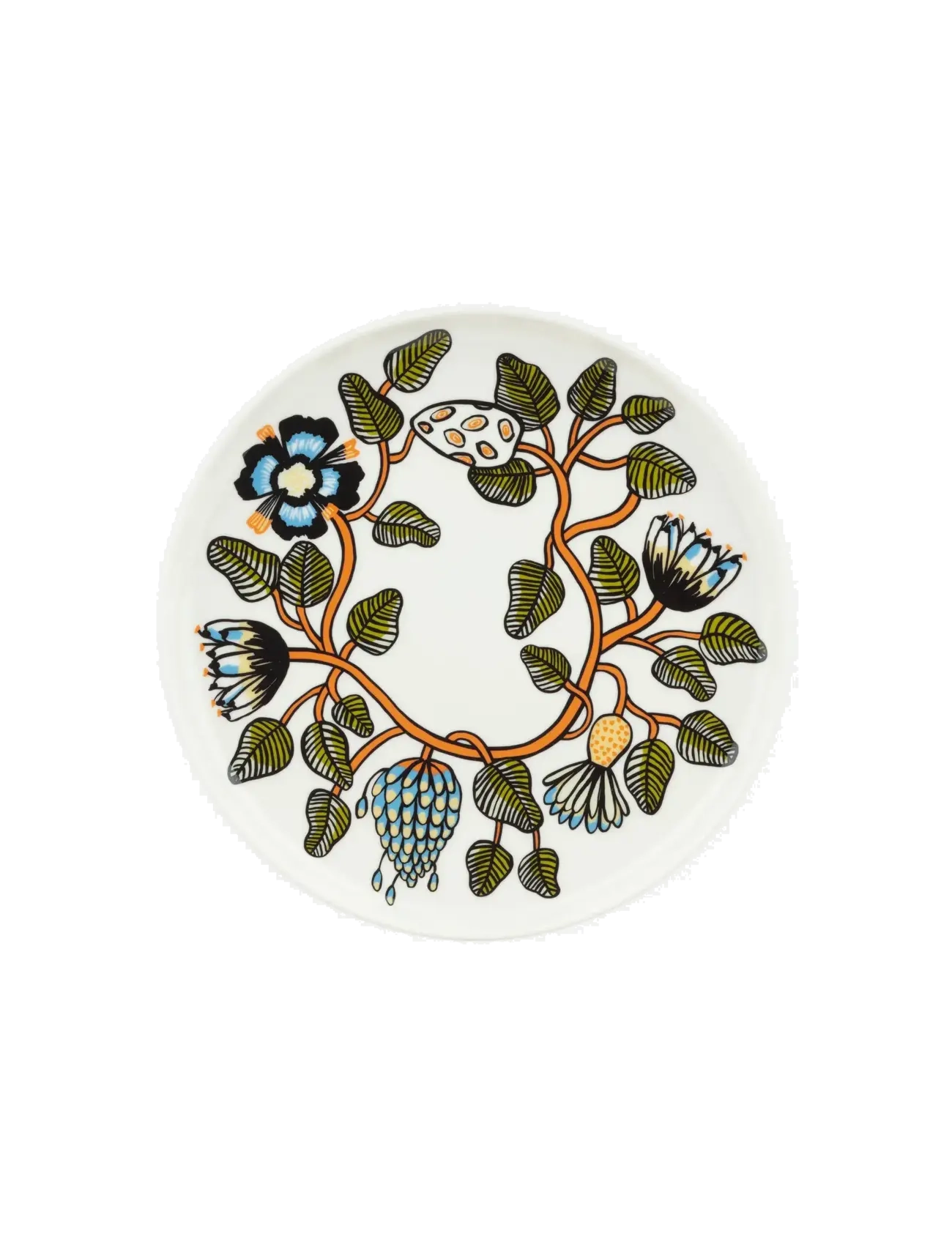 Marimekko Home TIARA PLATE 25 CM - Dinner plates - WHITE, WARM OR, GREEN / multi