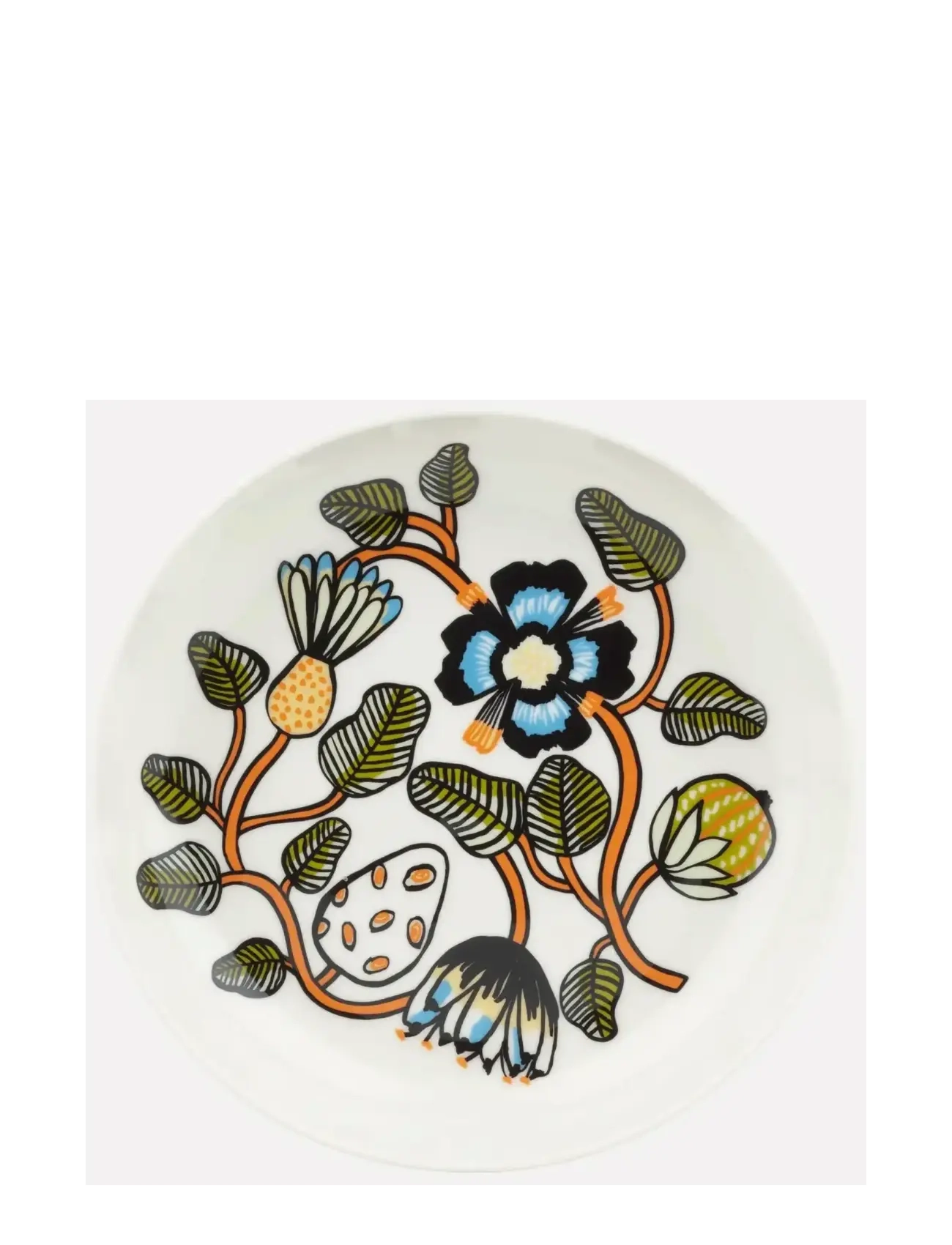 Marimekko Home TIARA DEEP PLATE 20,5 CM - Deep plates - WHITE, WARM OR, GREEN / white