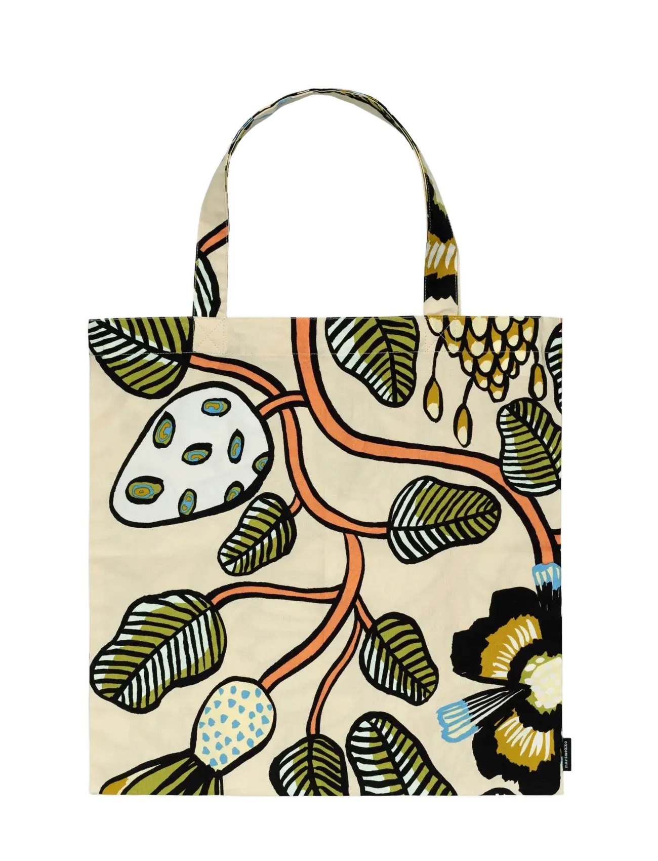 Marimekko Home TIARA BAG 43X44 CM - Bags - SAND, WARM OR, GREEN / multi