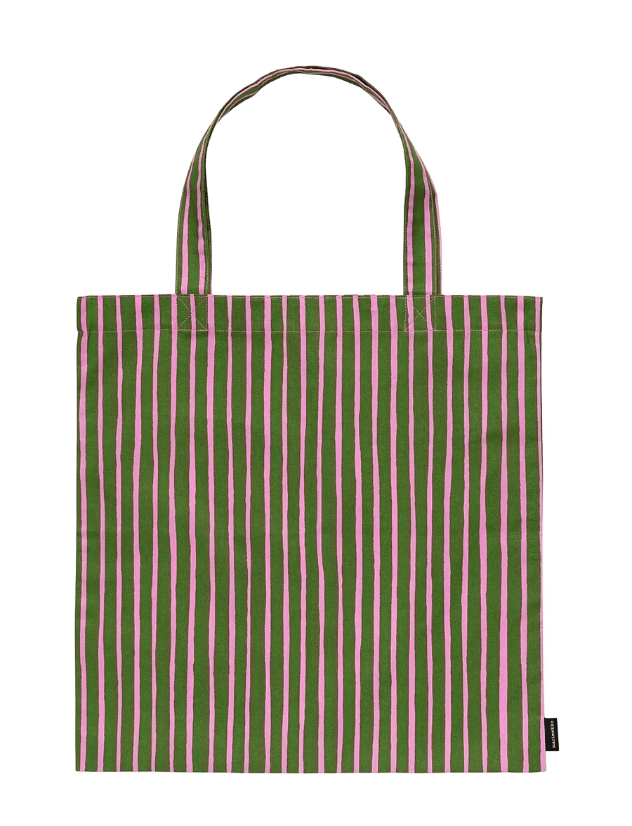 Marimekko Home - PICCOLO BAG 44X43 CM - tote bags - olive green, fuschia - 0