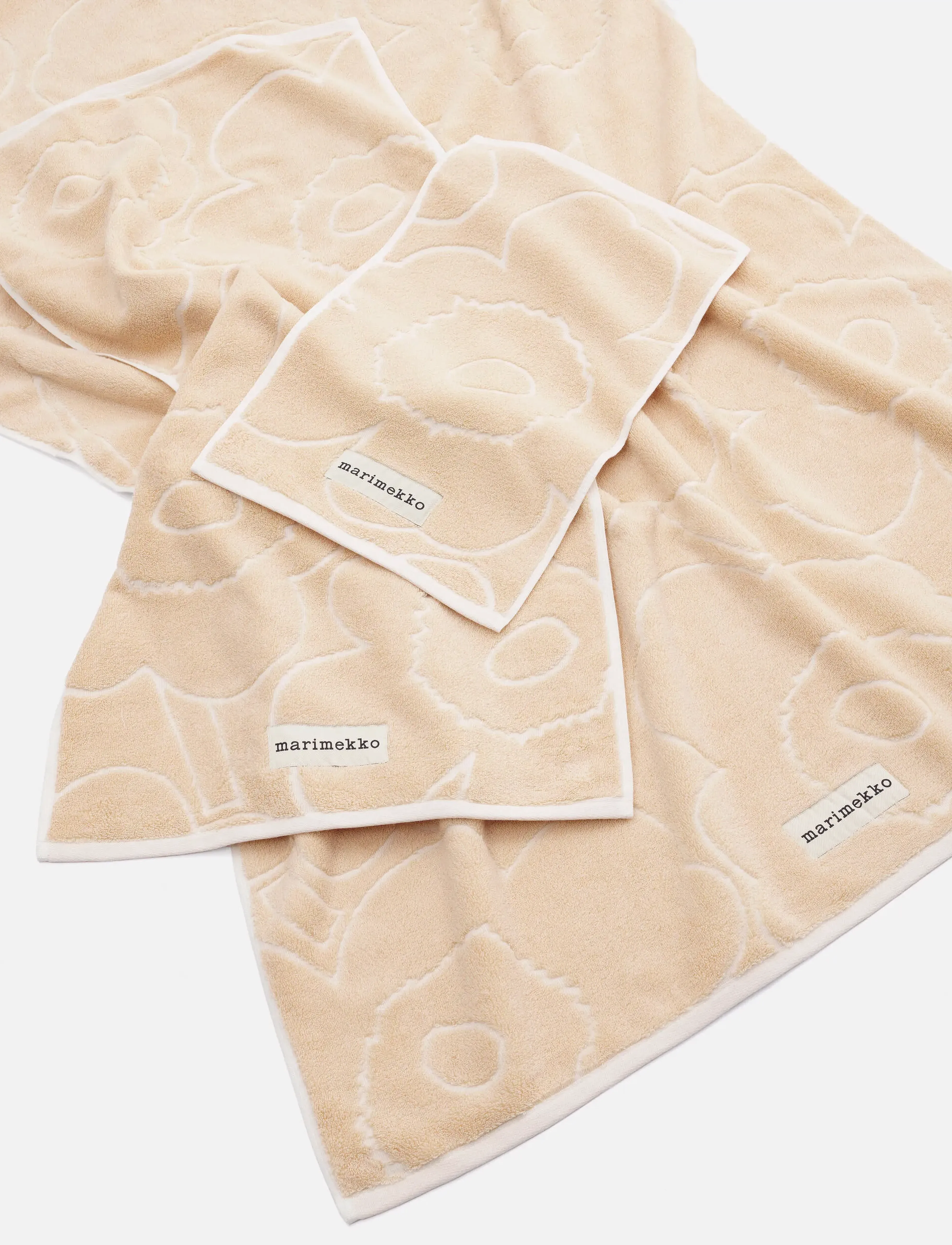 Marimekko Home Piirto Unikko Bath Towel, 100X160 cm, Towels & Towels, Beige - Homeware