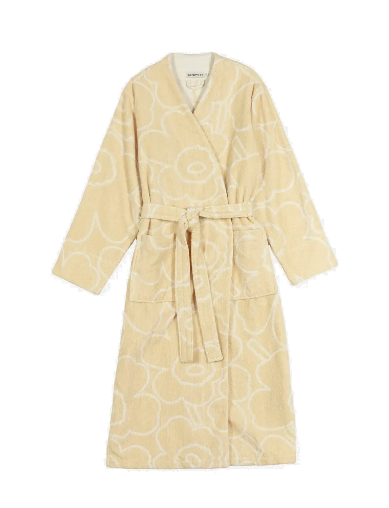 Marimekko Home Piirto Unikko Bathrobe, Kvinder, Slå-Om Badekåbe, Beige, Str: M