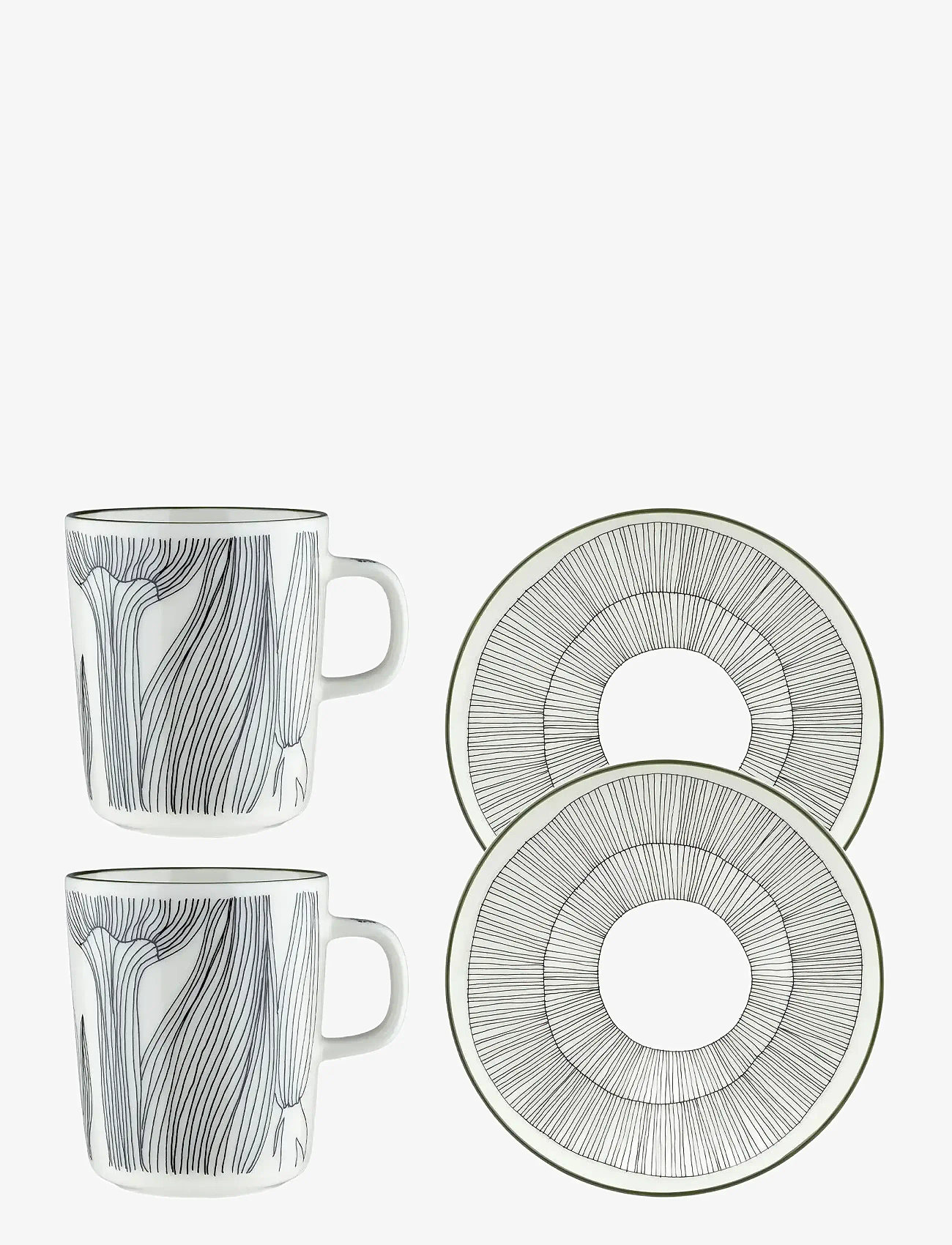 Marimekko Home - KUKAT PUHKEAVAT BREAKFASTSET 4 - köp efter pris - white, forest green, black - 0