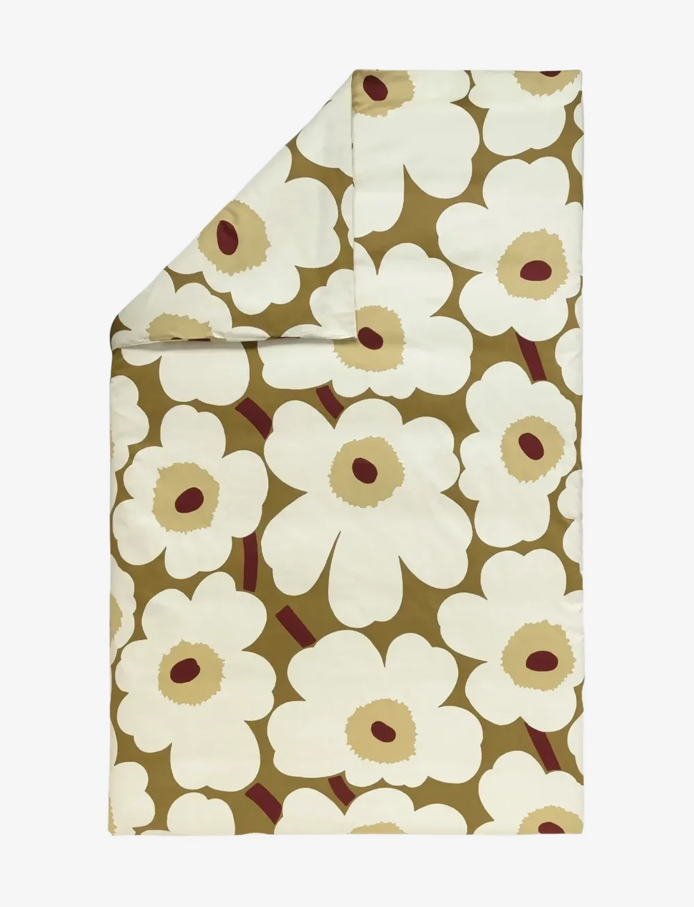 Marimekko Home - UNIKKO SATEEN DC 135/140X200 - duvet covers - green umber, cream - 0