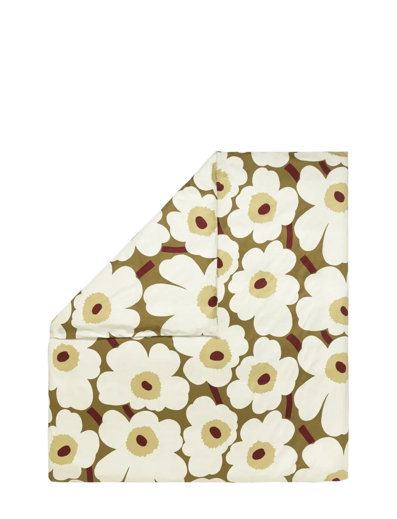 Marimekko Home UNIKKO SATEEN DC 240X220 CM - Marimekko Home - GREEN UMBER, CREAM / multi