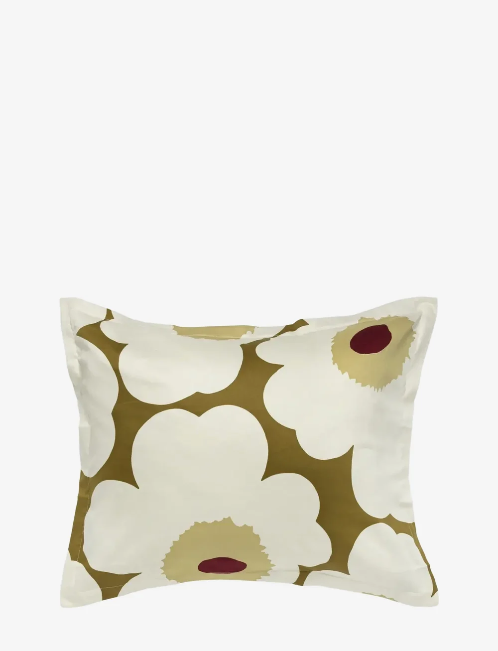 Marimekko Home - UNIKKO SATEEN PC 50X60 CM - Örngott - green umber, cream - 0