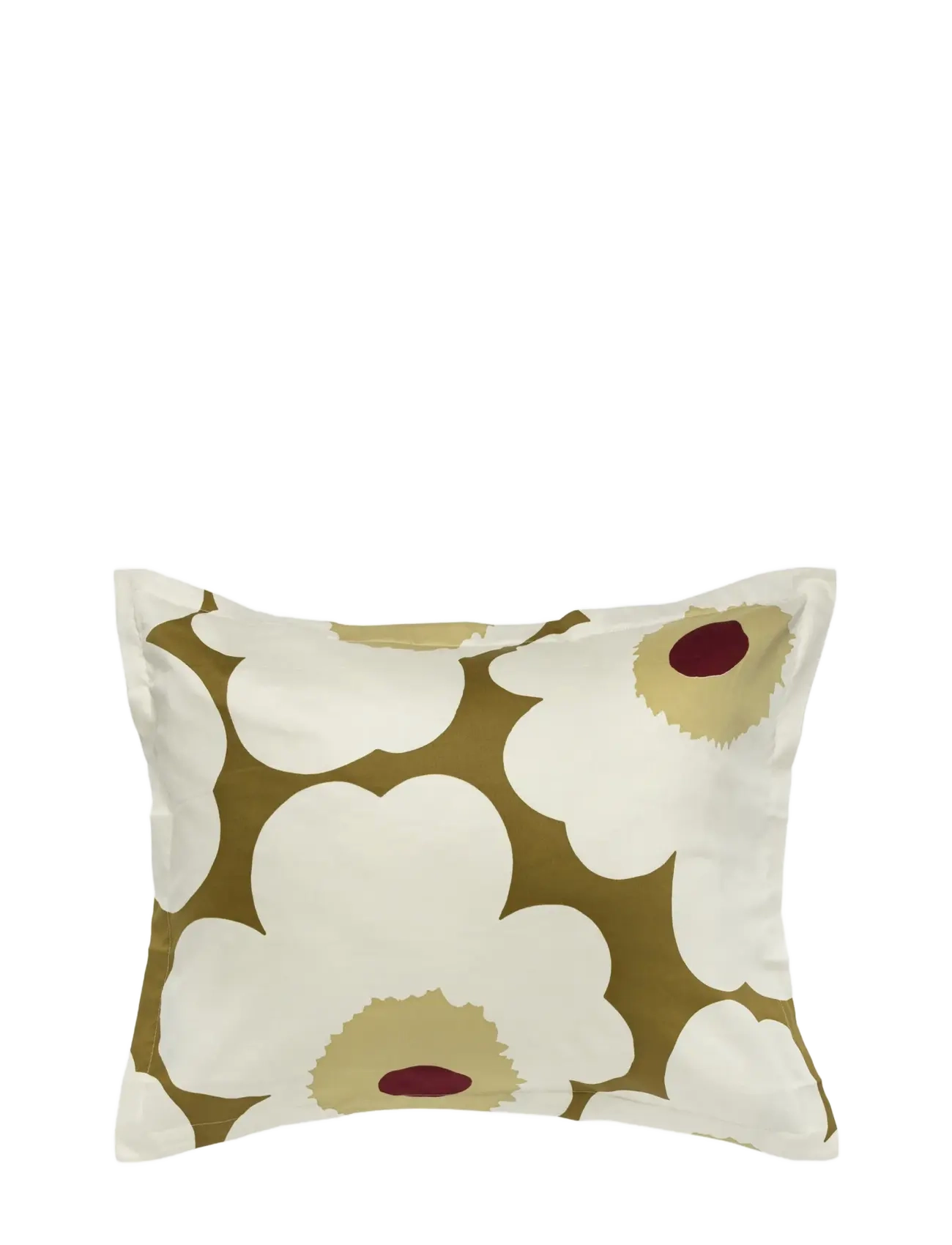 Marimekko Home UNIKKO SATEEN PC 50X60 CM - Örngott - GREEN UMBER, CREAM / multi