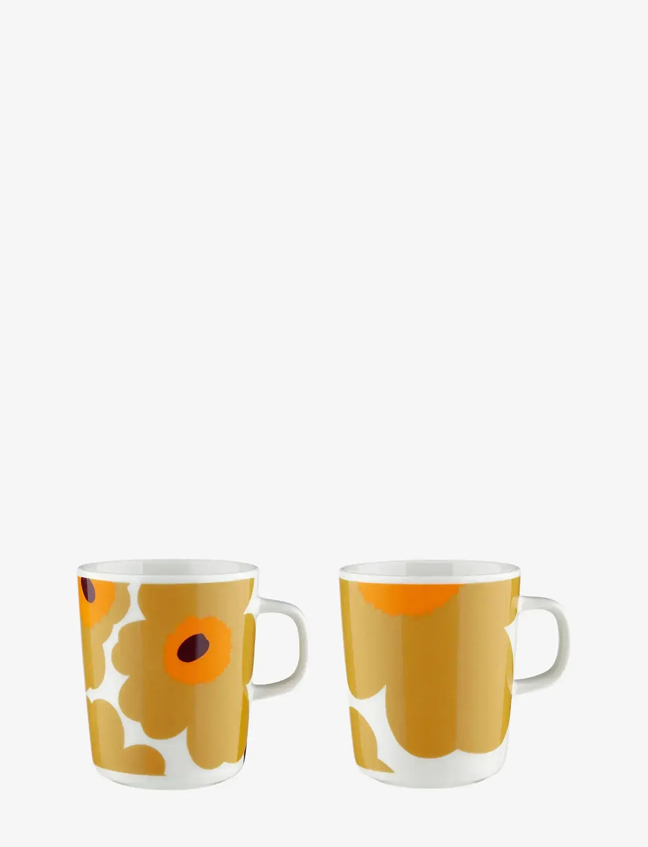 Marimekko Home - UNIKKO MUG 2,5 DL 2 PCS - coffee cups - white, caramel, warm orange - 0