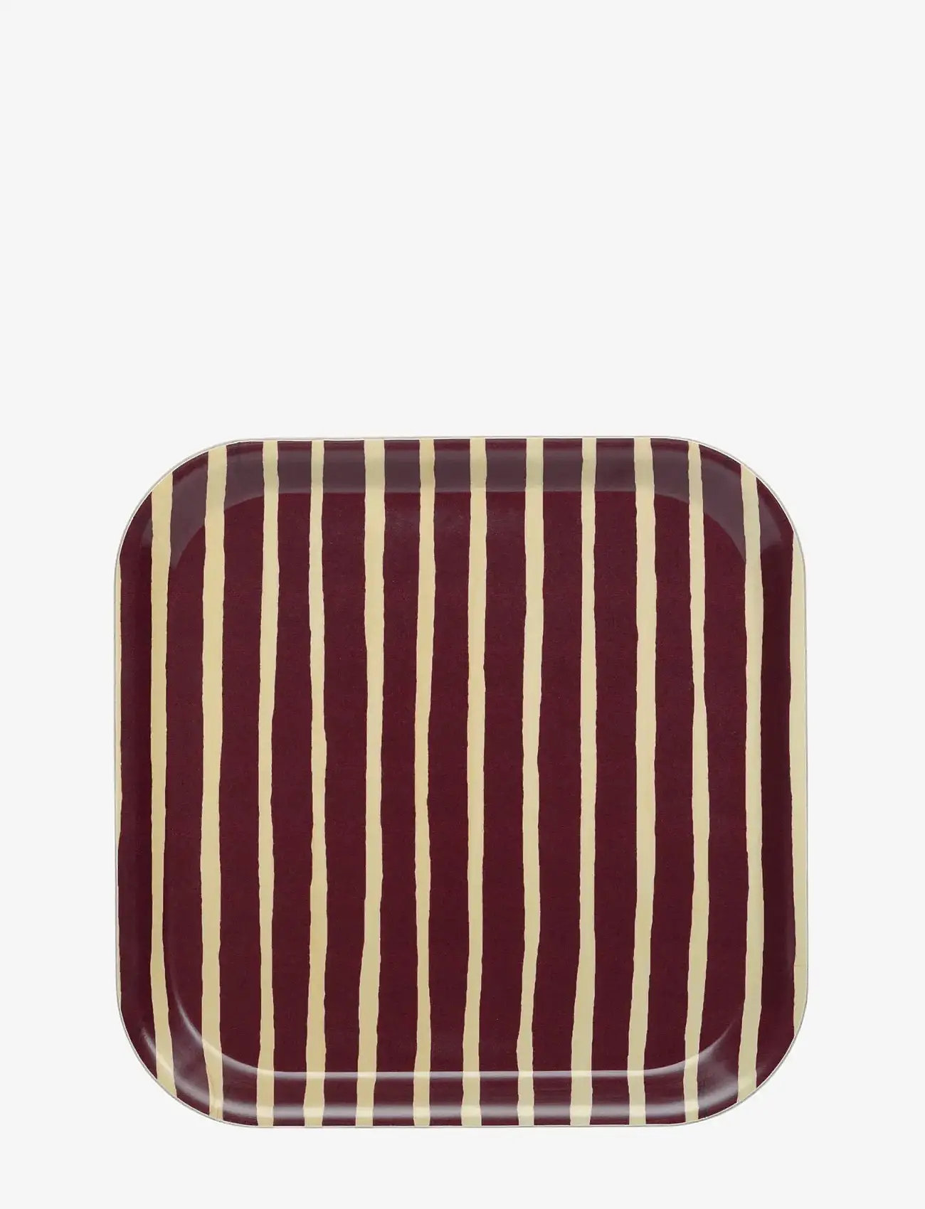 Marimekko Home - PICCOLO TRAY 20X20 CM - trays - birch, burgundy - 0