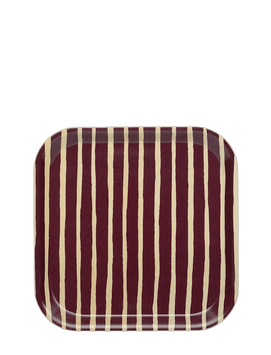 Marimekko Home - PICCOLO TRAY 20X20 CM - paplātes - birch, burgundy - 0