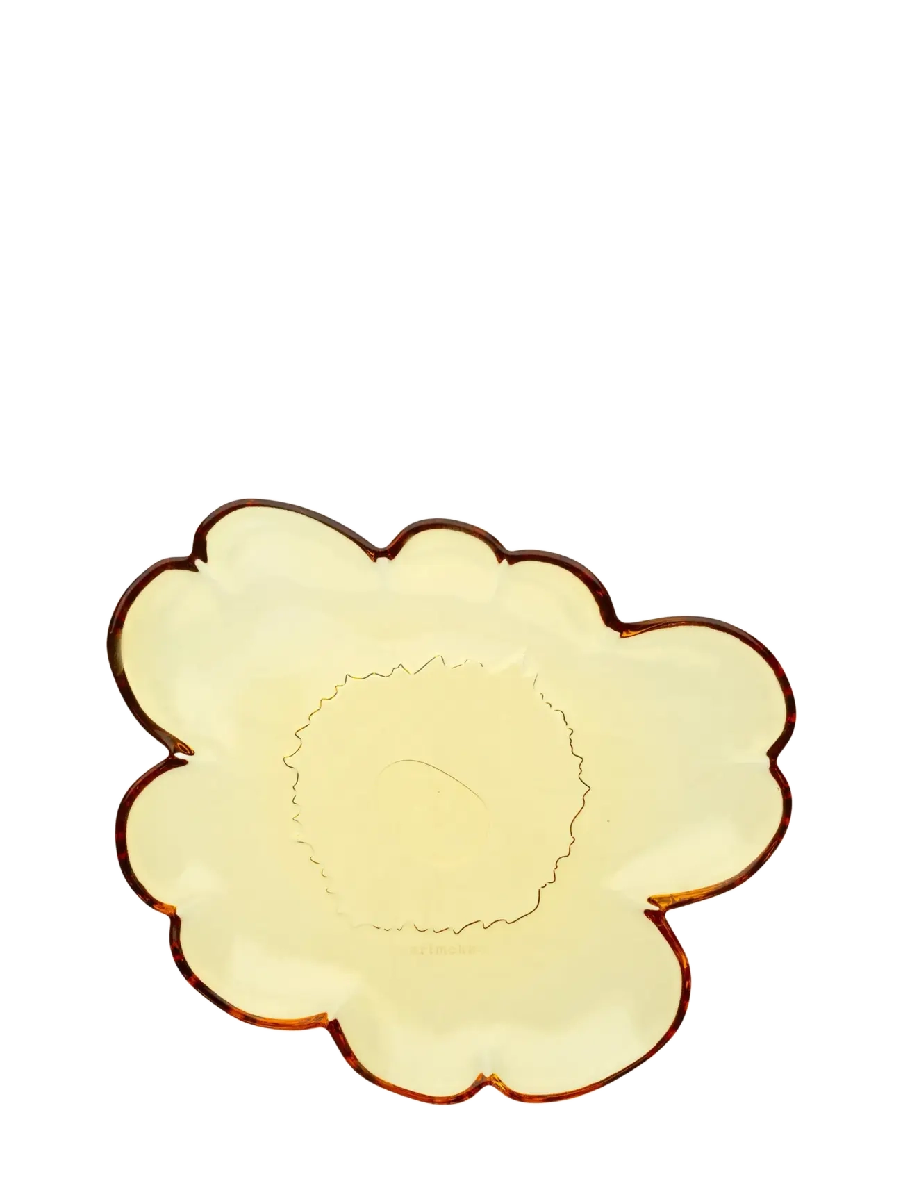 Marimekko Home Unikko Shape Glass Plate 20 Cm, Ø cm, Plates, Gelb - Dinner Homeware