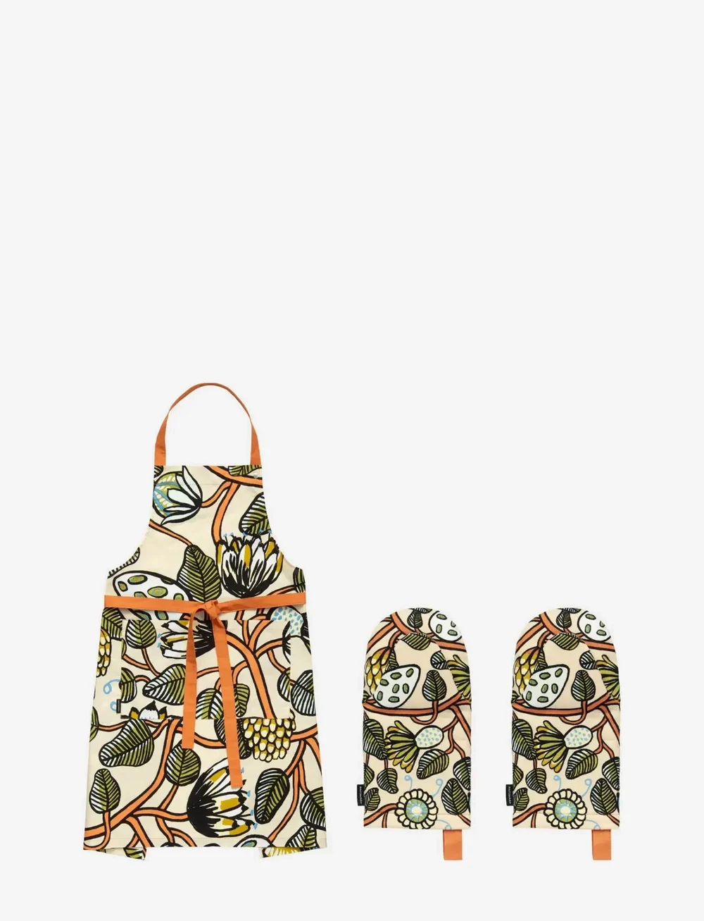 Marimekko Home - TIARA KITCHEN TEXTILE SET 3PCS - schürzen - sand, warm orange, green - 0