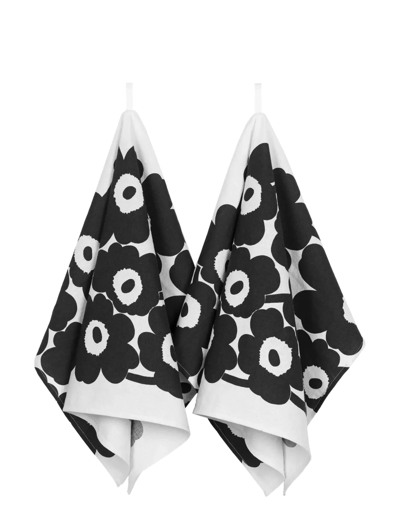 Marimekko Home Unikko Tea Towell 2Kpl, Kitchen Håndklæde, Sort, Str: 47X70CM