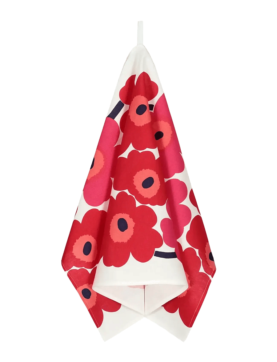 Marimekko Home - UNIKKO TEA TOWELL 2KPL - küchenhandtücher - white, red - 0
