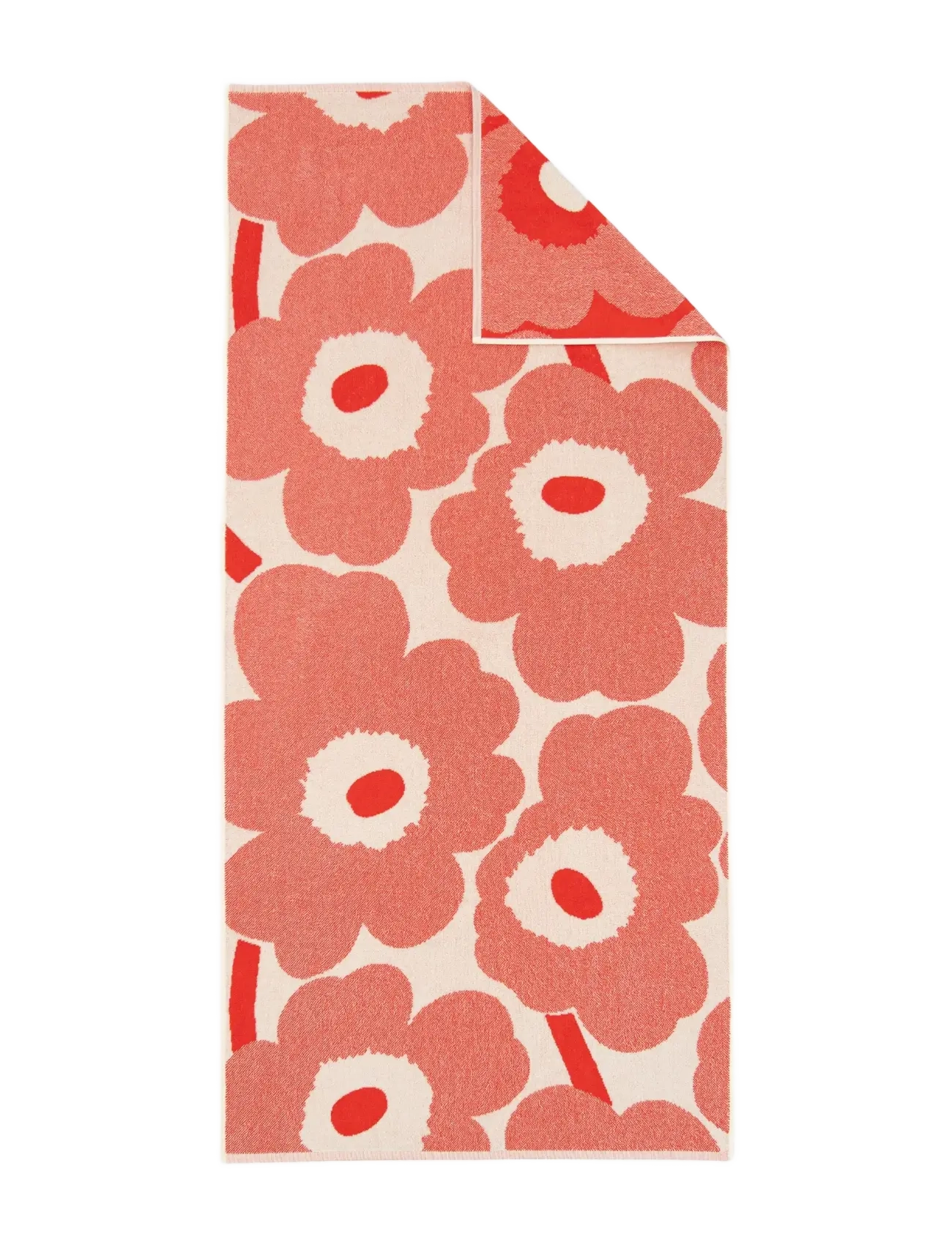 Marimekko Home UNIKKO BATH TOWEL 70X150 CM - Textiles - OFF WHITE, ORANGE RED / coral