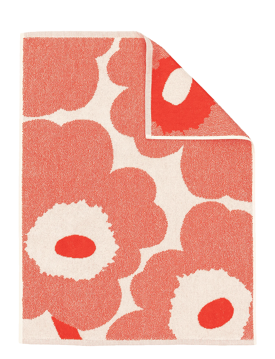 Marimekko Home - UNIKKO HAND TOWEL 50X70 CM - külaliste käterätikud - off white, orange red - 0