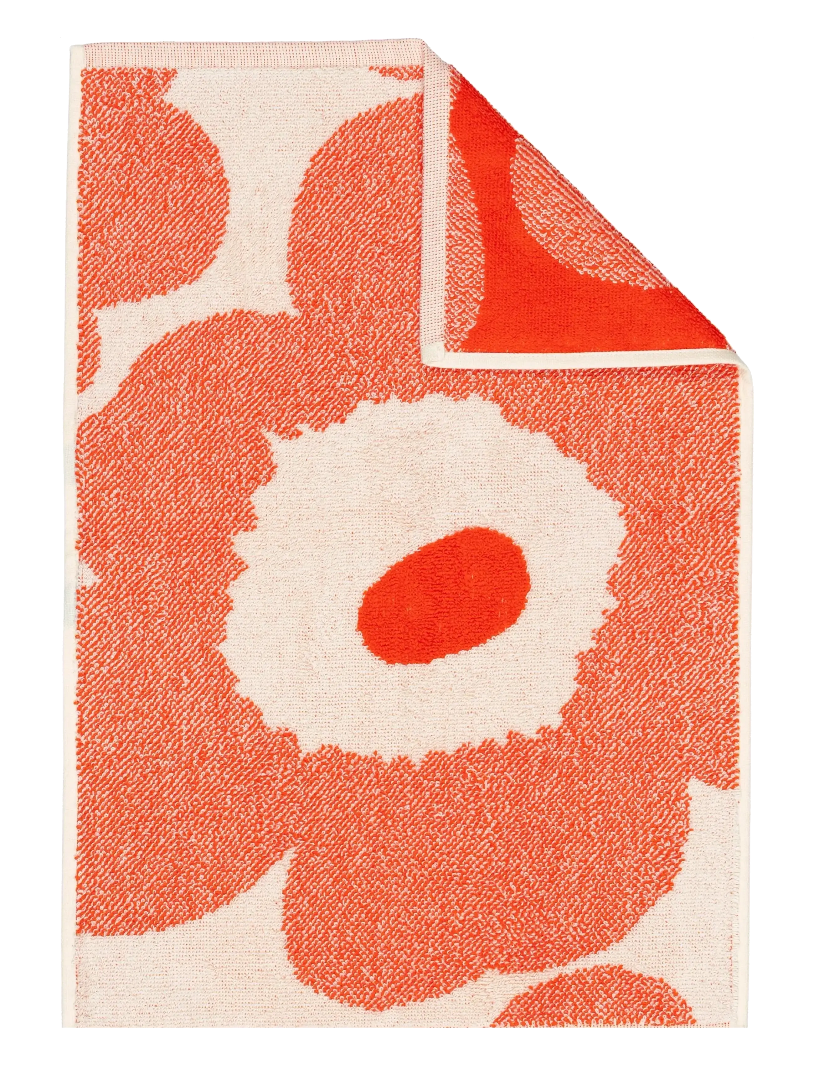 UNIKKO GUEST TOWEL 32X50 CM - OFF WHITE, ORANGE RED