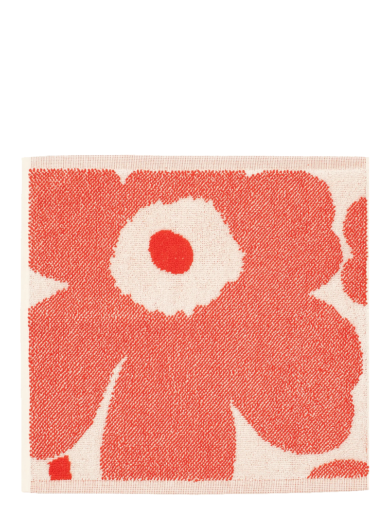 Marimekko Home - UNIKKO MINI TOWEL 32X32 CM - ansiktshanddukar - off white, orange red - 0