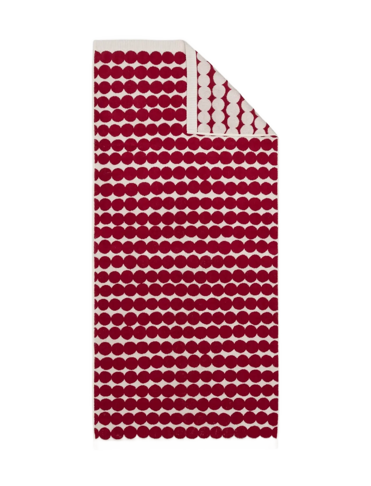 Marimekko Home - RÄSYMATTO BATH TOWEL 70X150 CM - dk.red, off white - 1