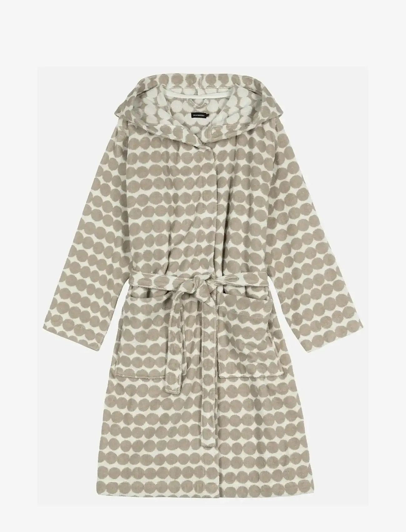 Marimekko Home RÄSYMATTO HOODED BATH ROBE - Morgonrockar - BEIGE, WHITE / white