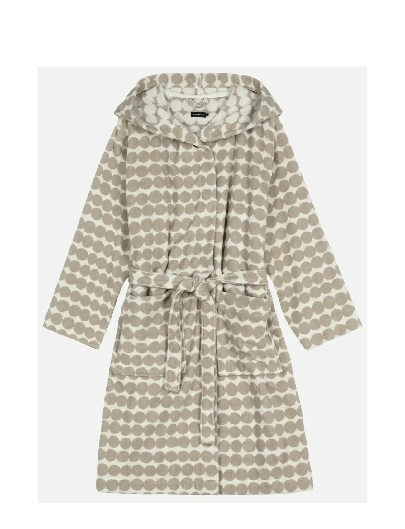 RÄSYMATTO HOODED BATH ROBE - BEIGE, WHITE