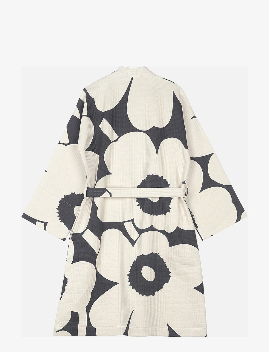 Marimekko Home - UNIKKO BATHROBE - alltags-style - charcoal, off white - 1